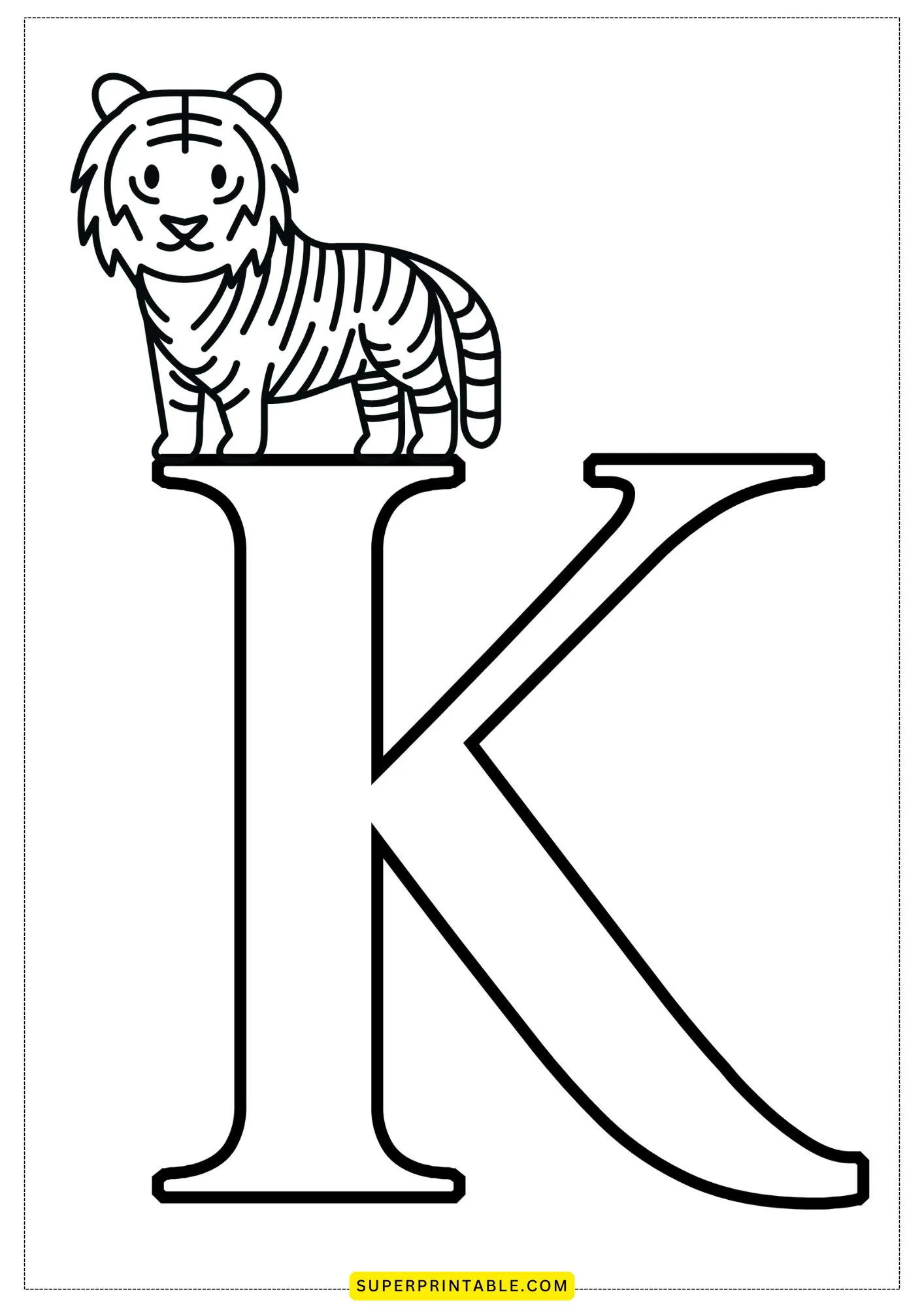 Bubble Letter - K Coloring Pages 2