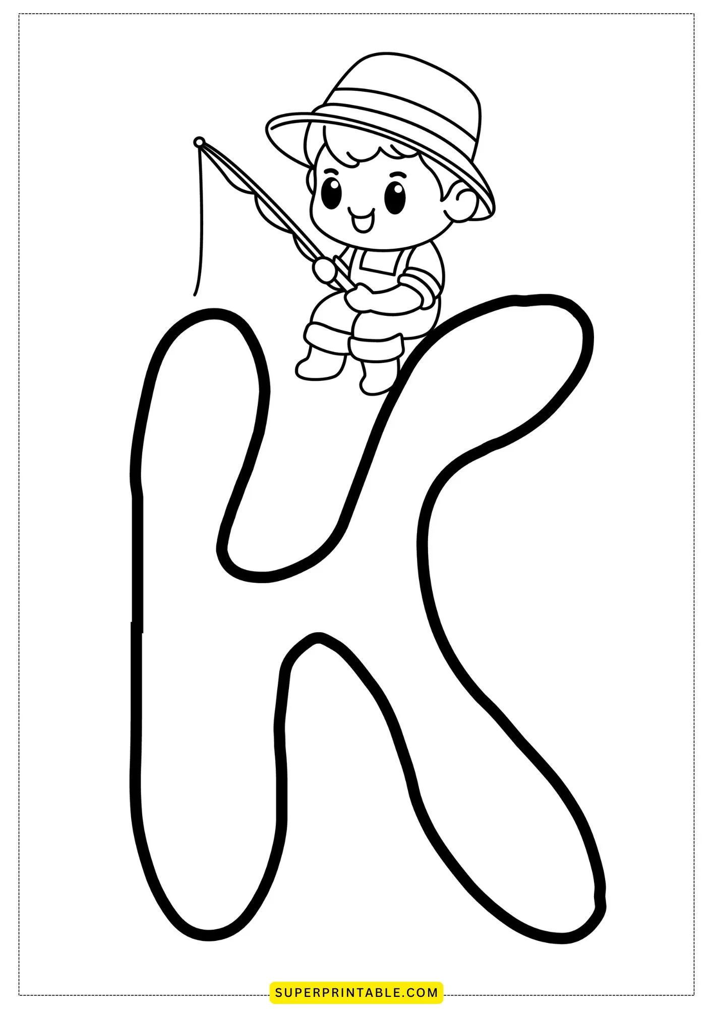 Bubble Letter - K Coloring Pages 3