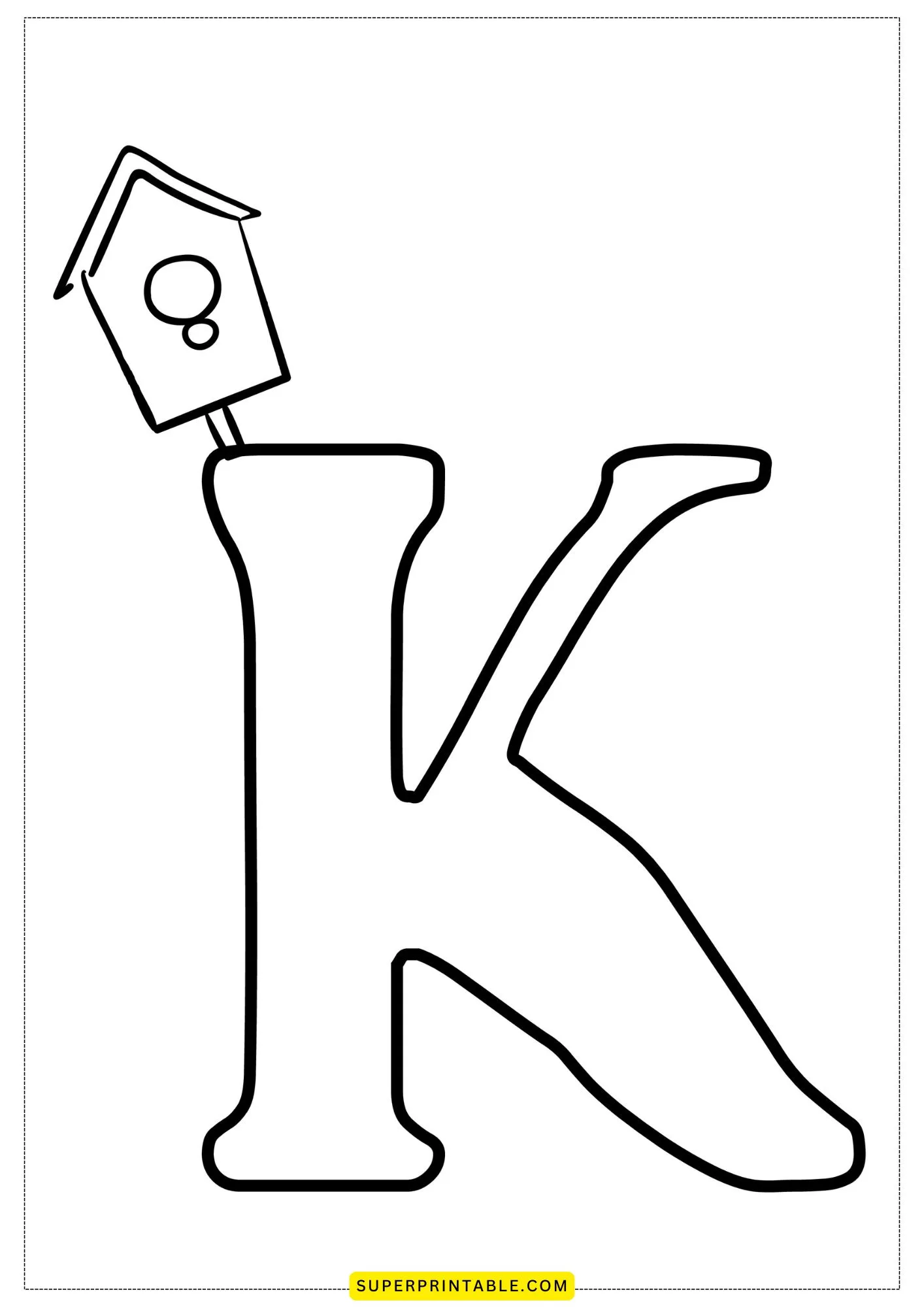 Bubble Letter - K Coloring Pages 4