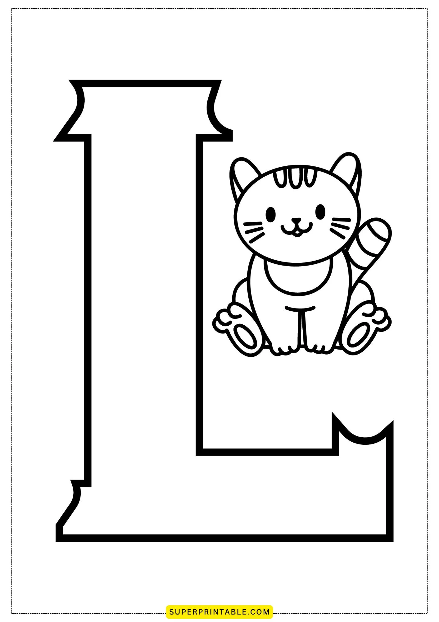 Bubble Letter - L Coloring Pages 1