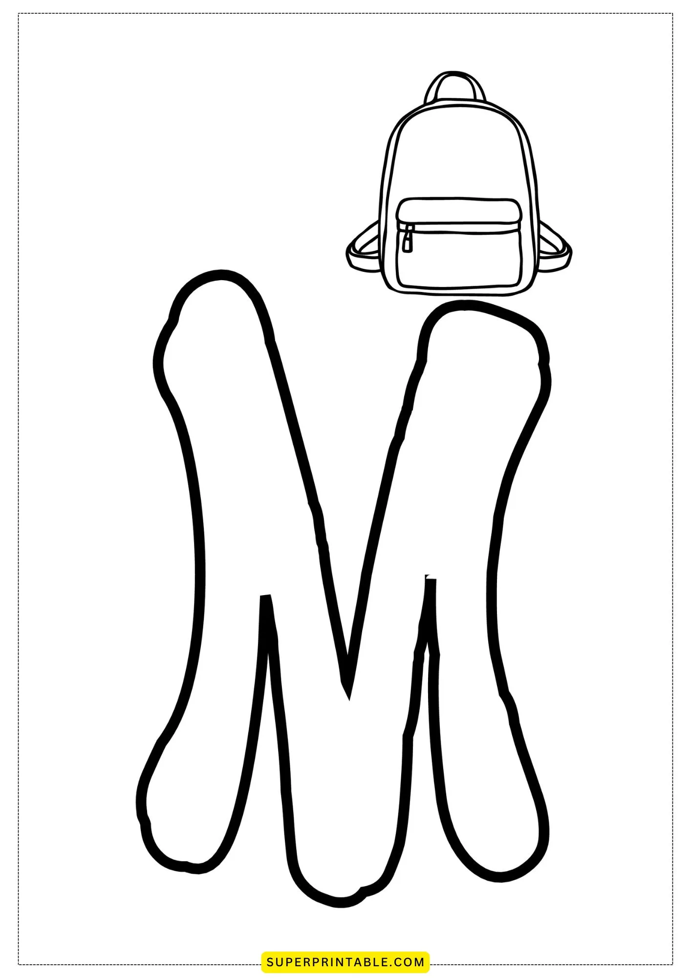 Bubble Letter - M Coloring Pages 1