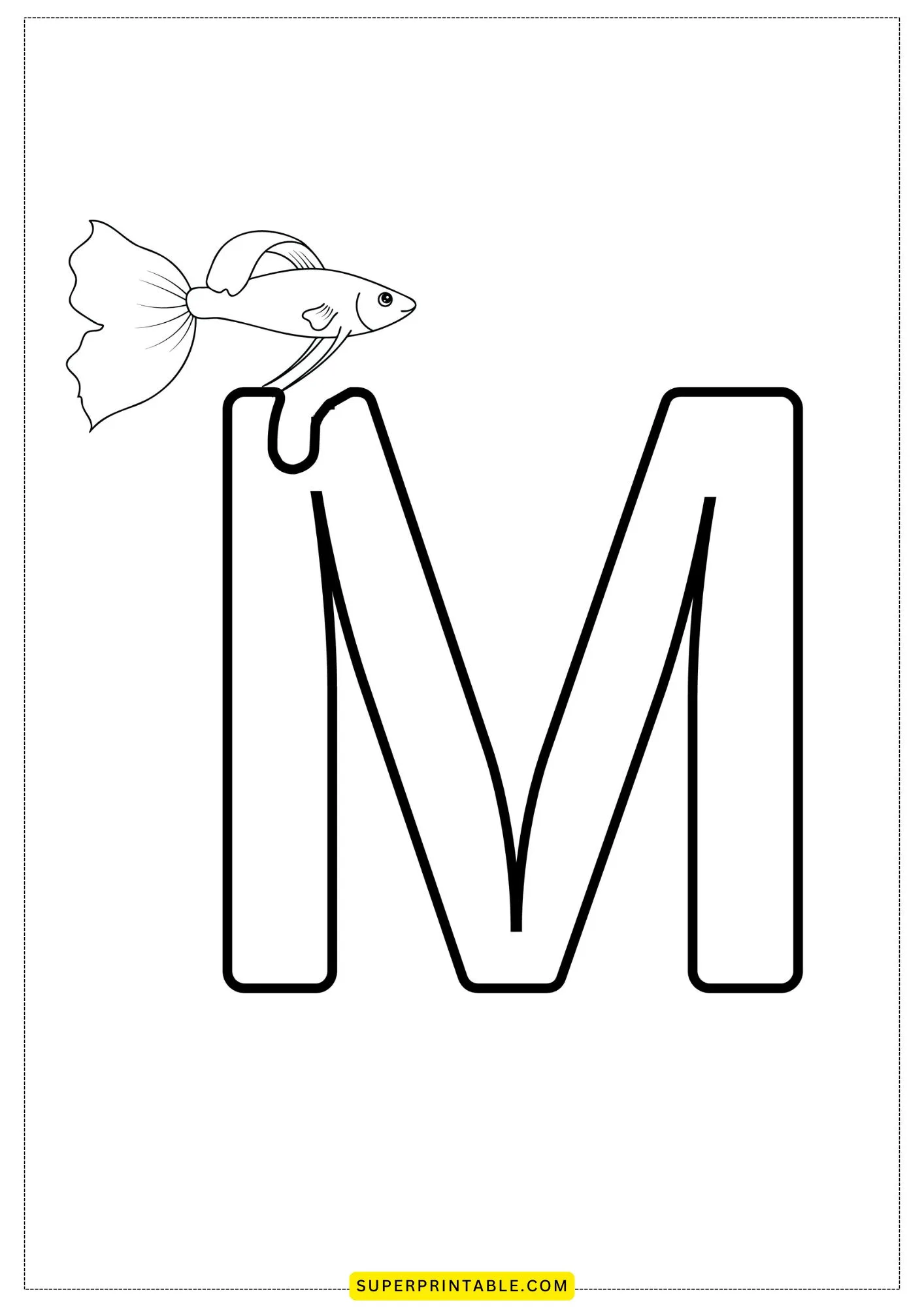 Bubble Letter - M Coloring Pages 2
