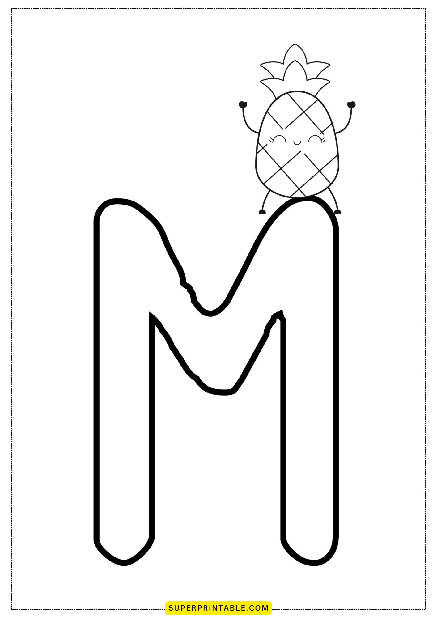 Bubble Letter - M Coloring Pages 3