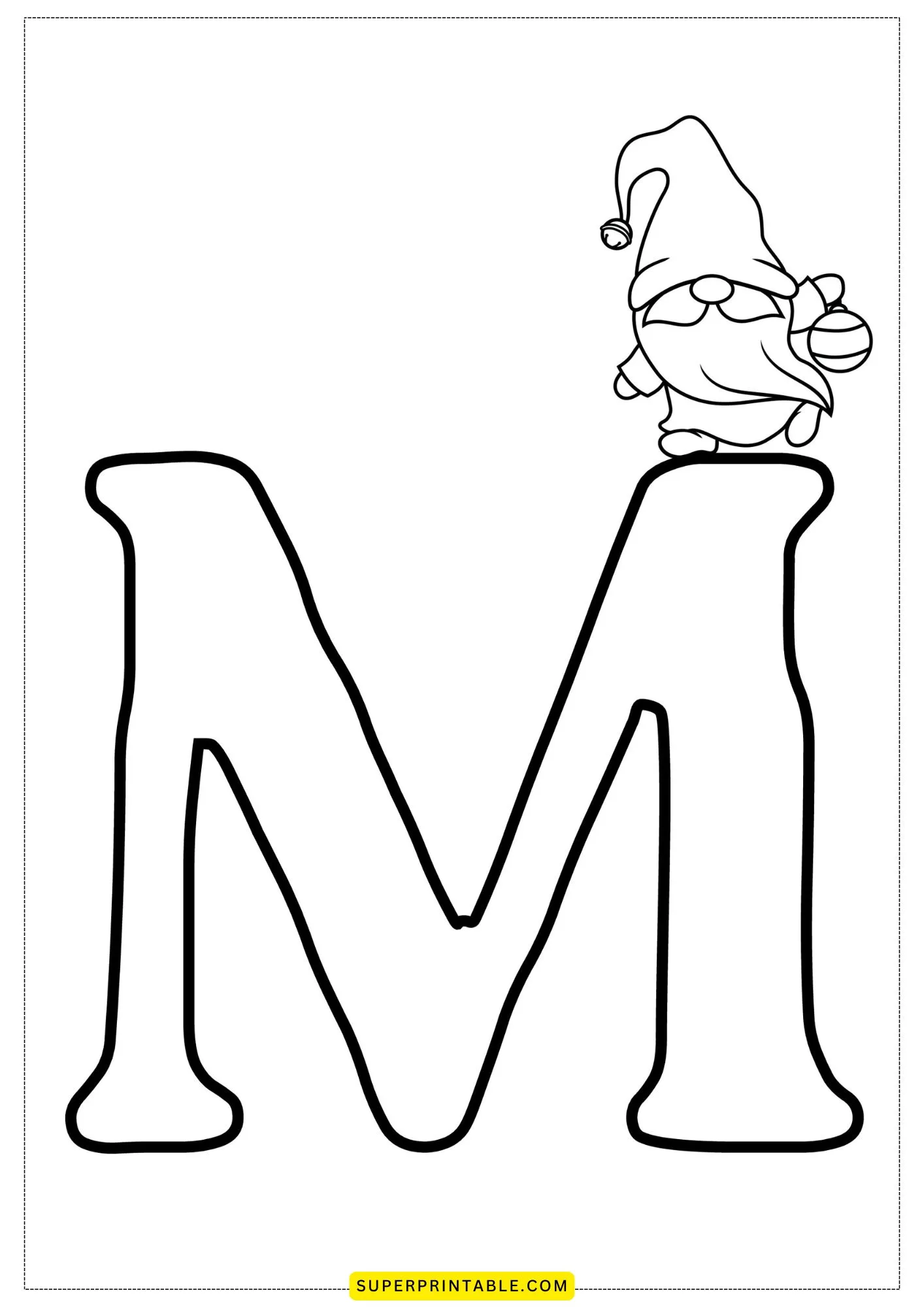 Bubble Letter - M Coloring Pages 4