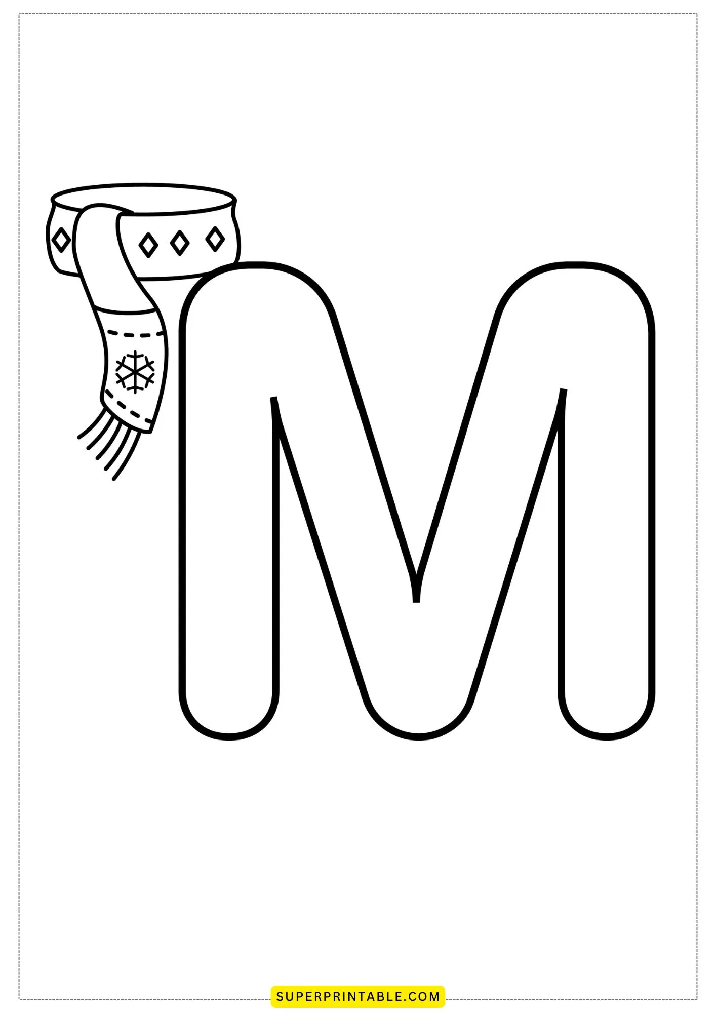 Bubble Letter - M Coloring Pages 5