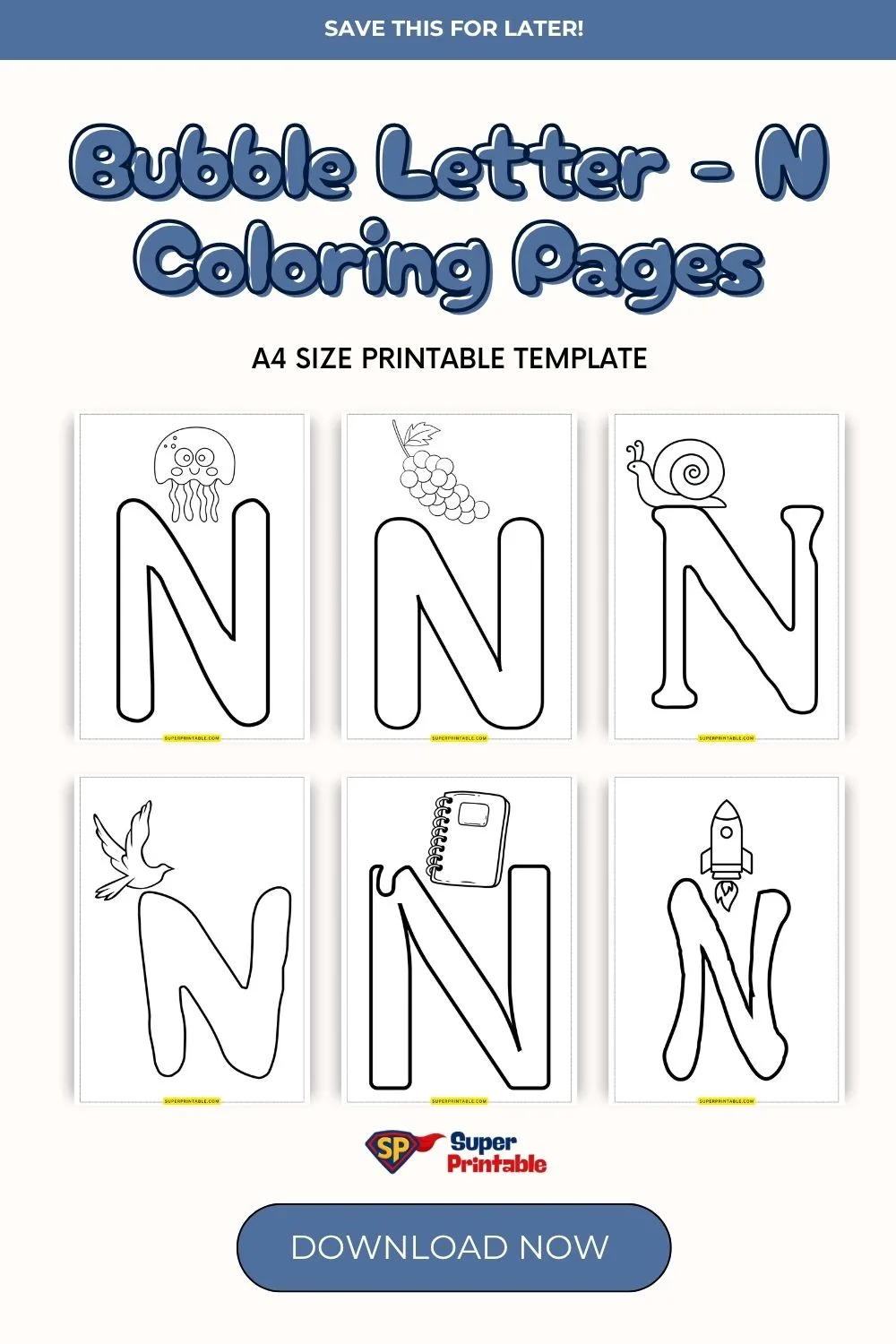 Bubble Letter - M Coloring Pages Pinterest Image