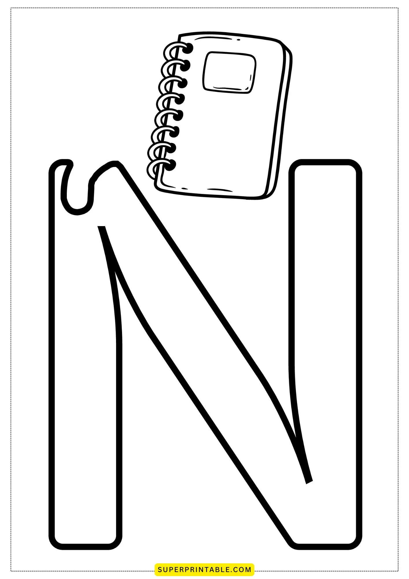 Bubble Letter - N Coloring Pages 4