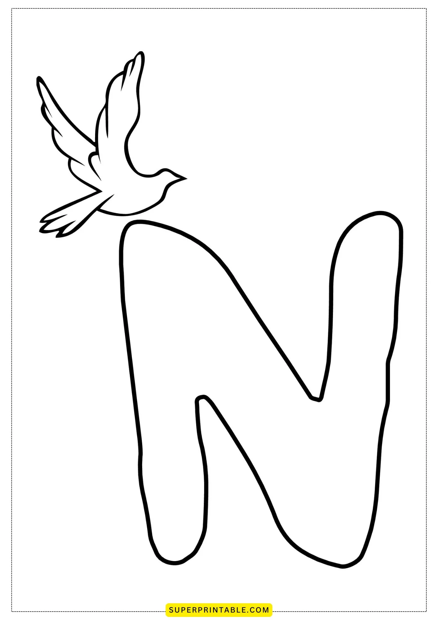 Bubble Letter - N Coloring Pages 5