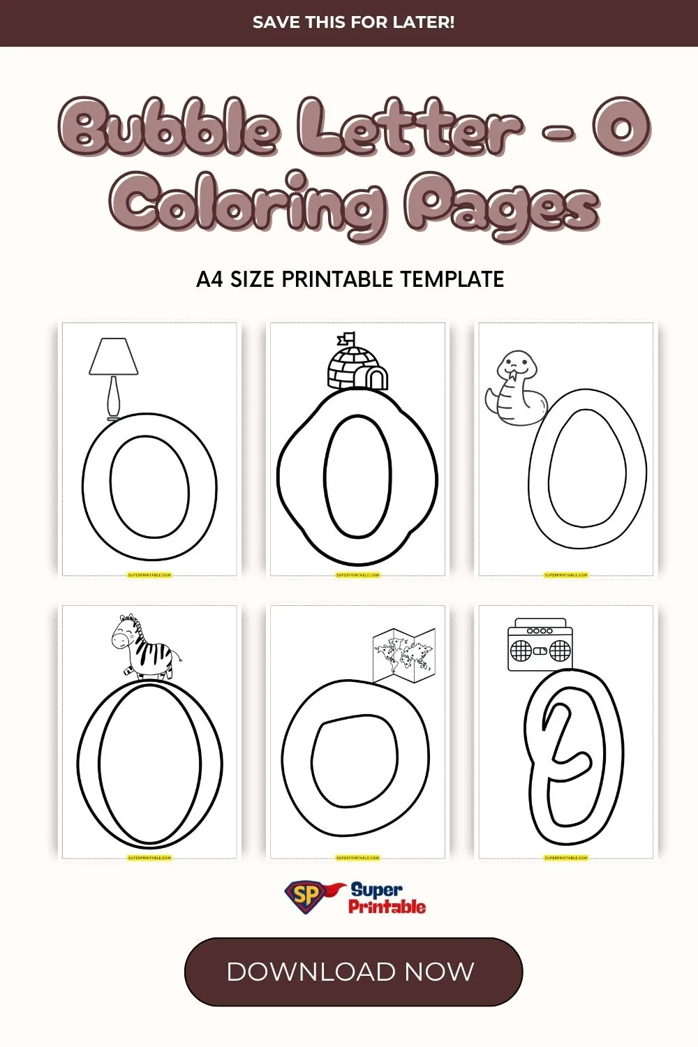 Bubble Letter - O Coloring Pages Pinterest Image