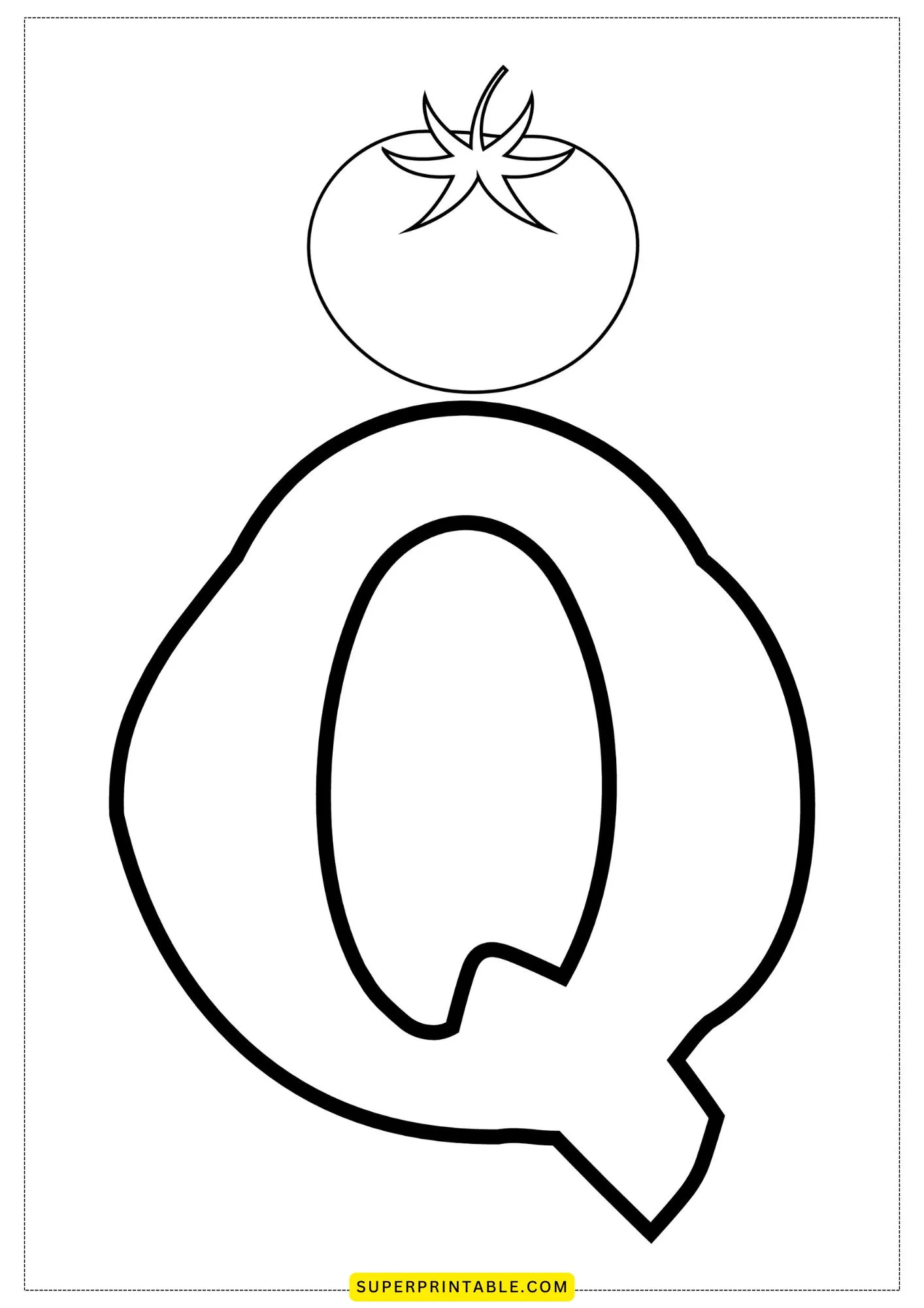 Bubble Letter - Q Coloring Pages 1