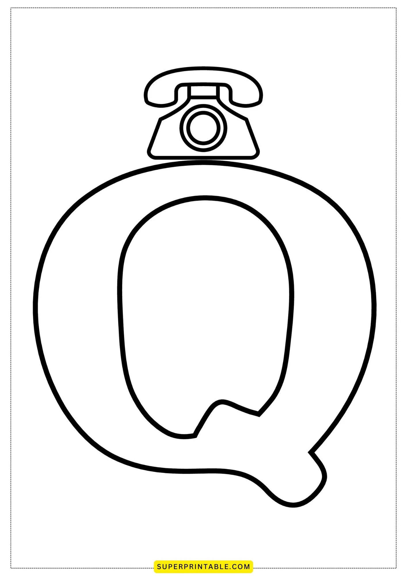 Bubble Letter - Q Coloring Pages 3