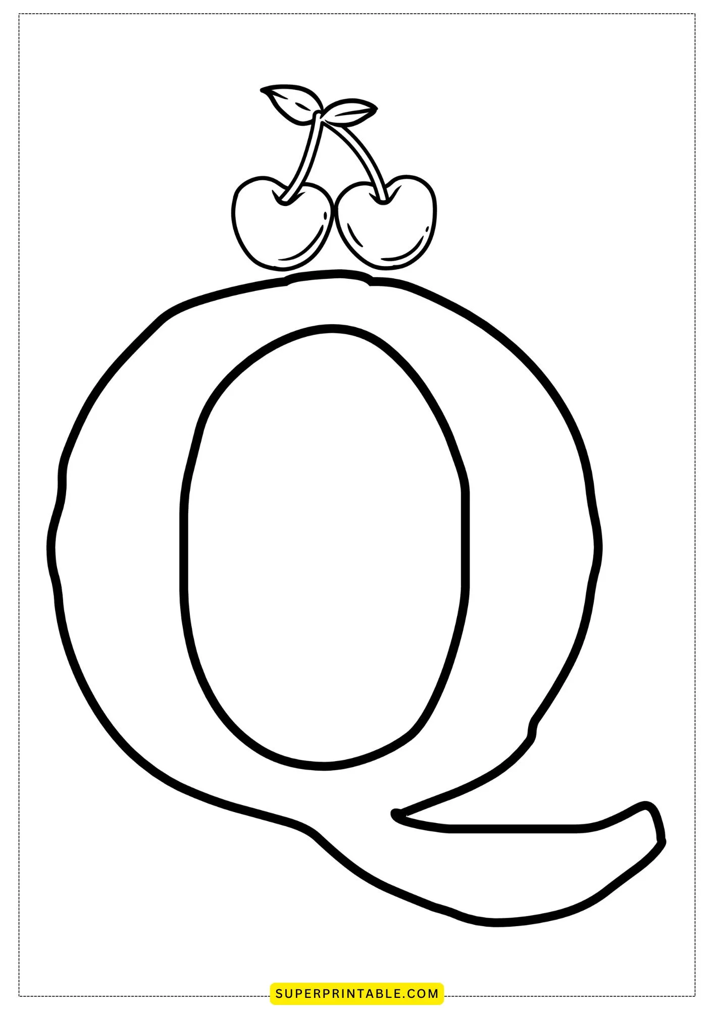 Bubble Letter - Q Coloring Pages 4