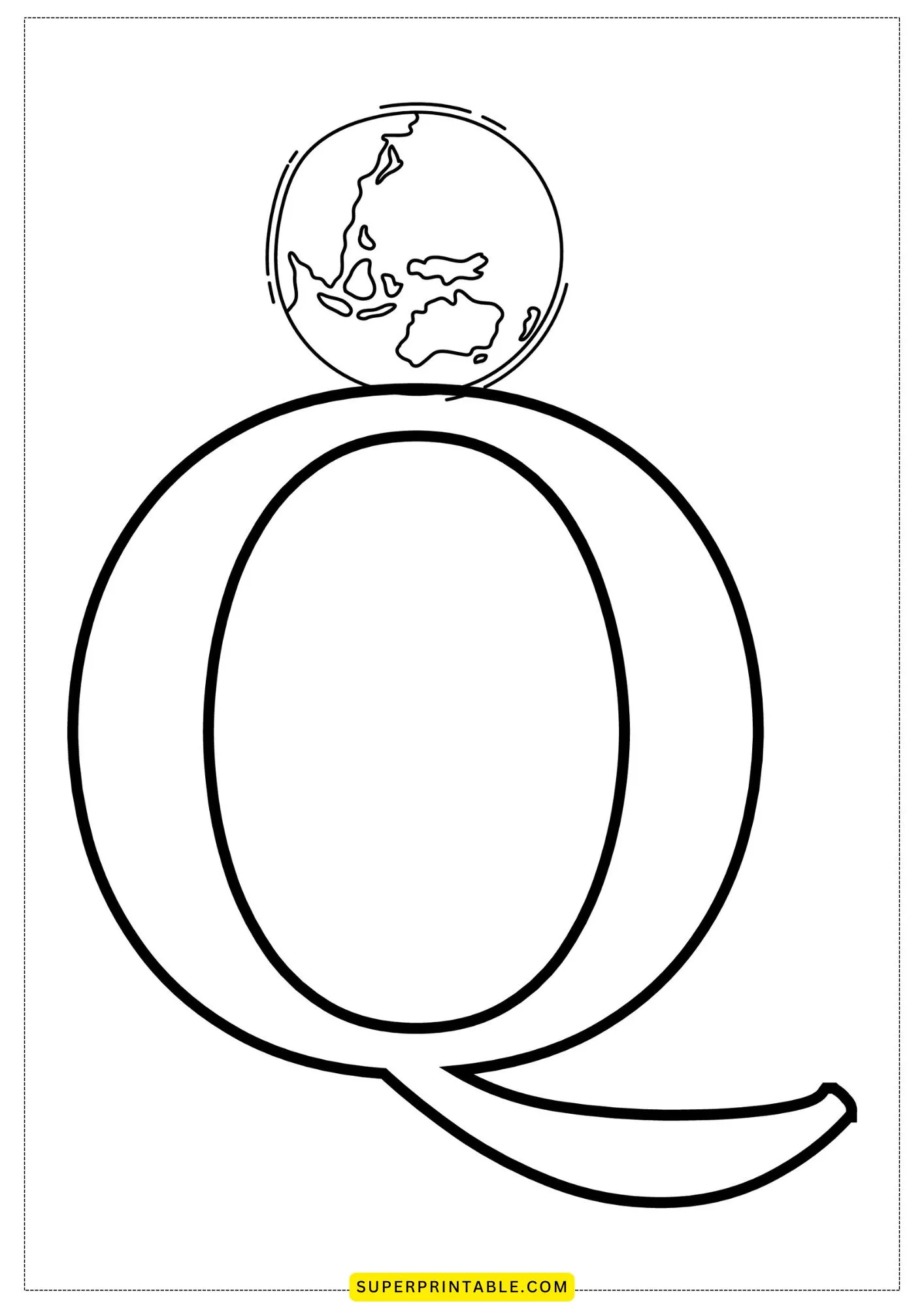 Bubble Letter - Q Coloring Pages 5