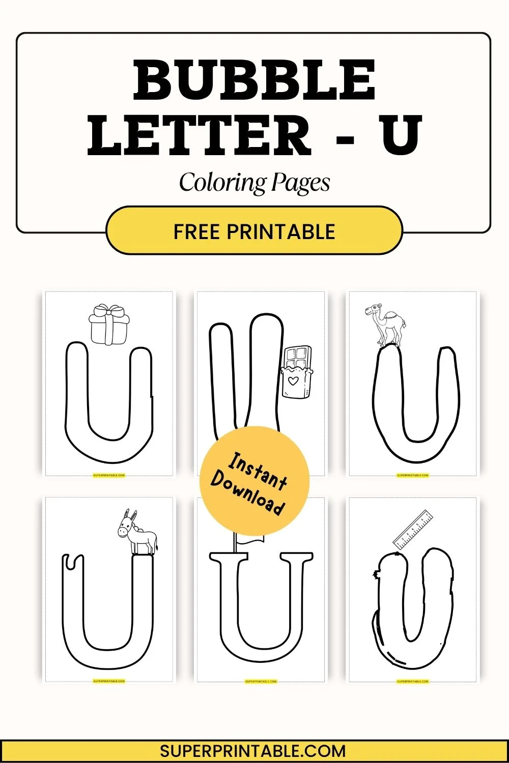 Bubble Letter - Q Coloring Pages Pinterest Image