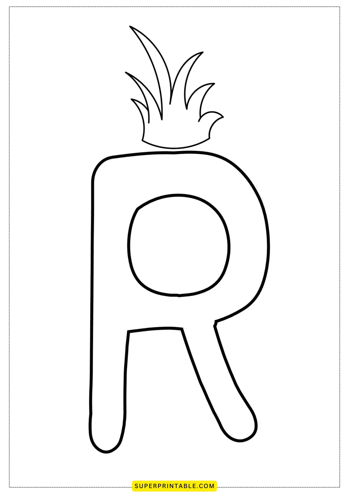 Bubble Letter - R Coloring Pages 2