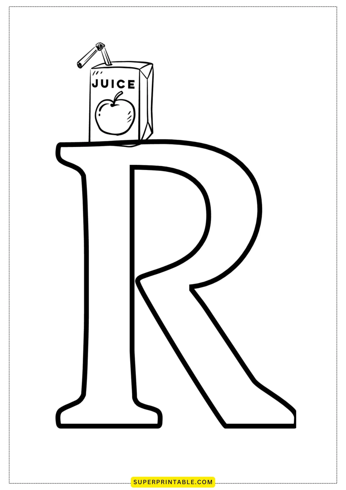 Bubble Letter - R Coloring Pages 5