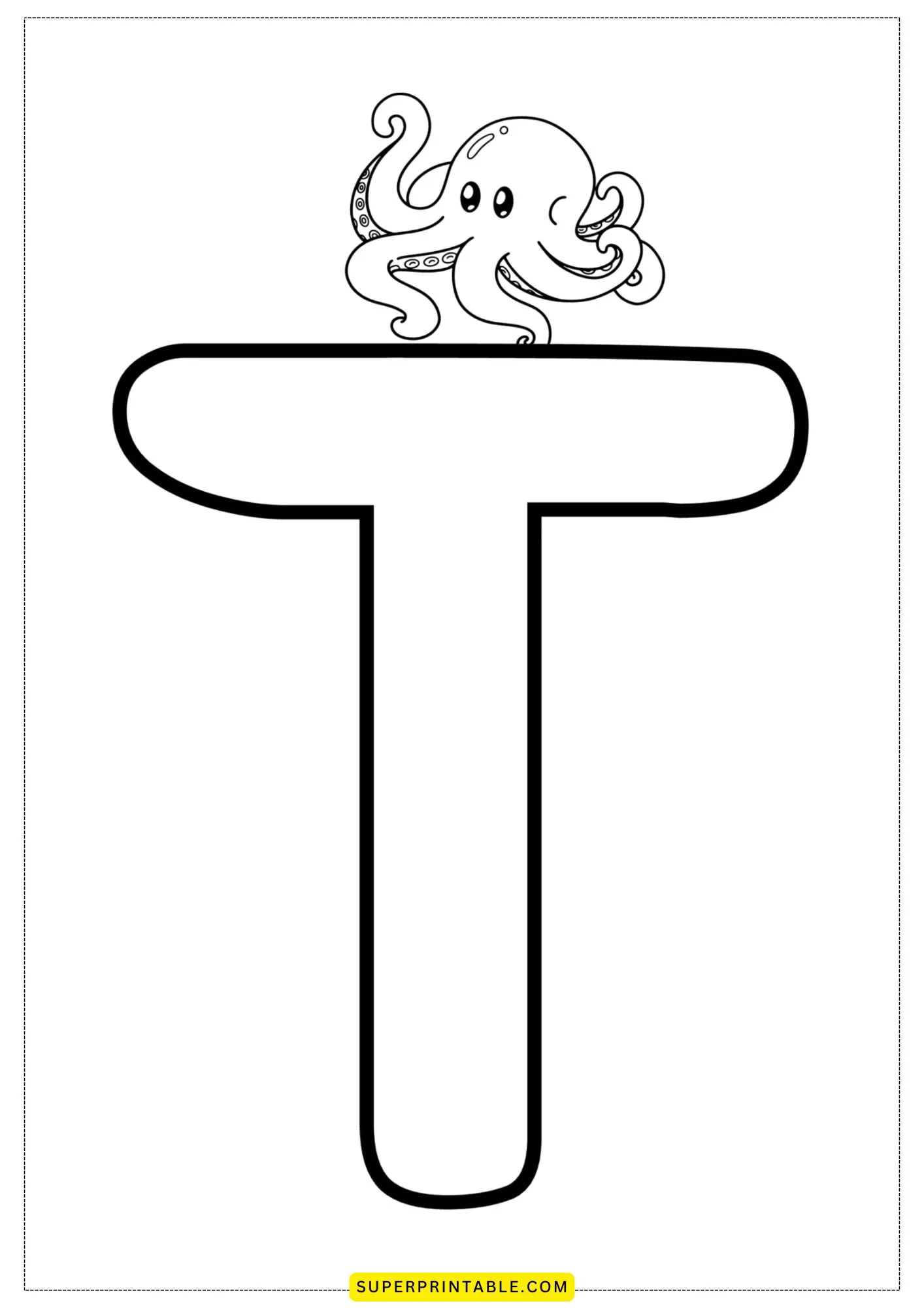 Bubble Letter - T Coloring Pages 1