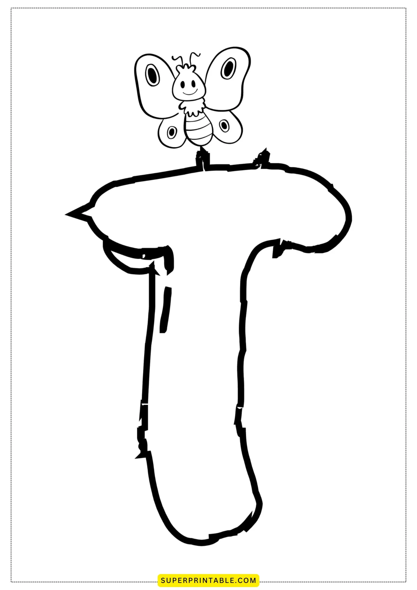 Bubble Letter - T Coloring Pages 2