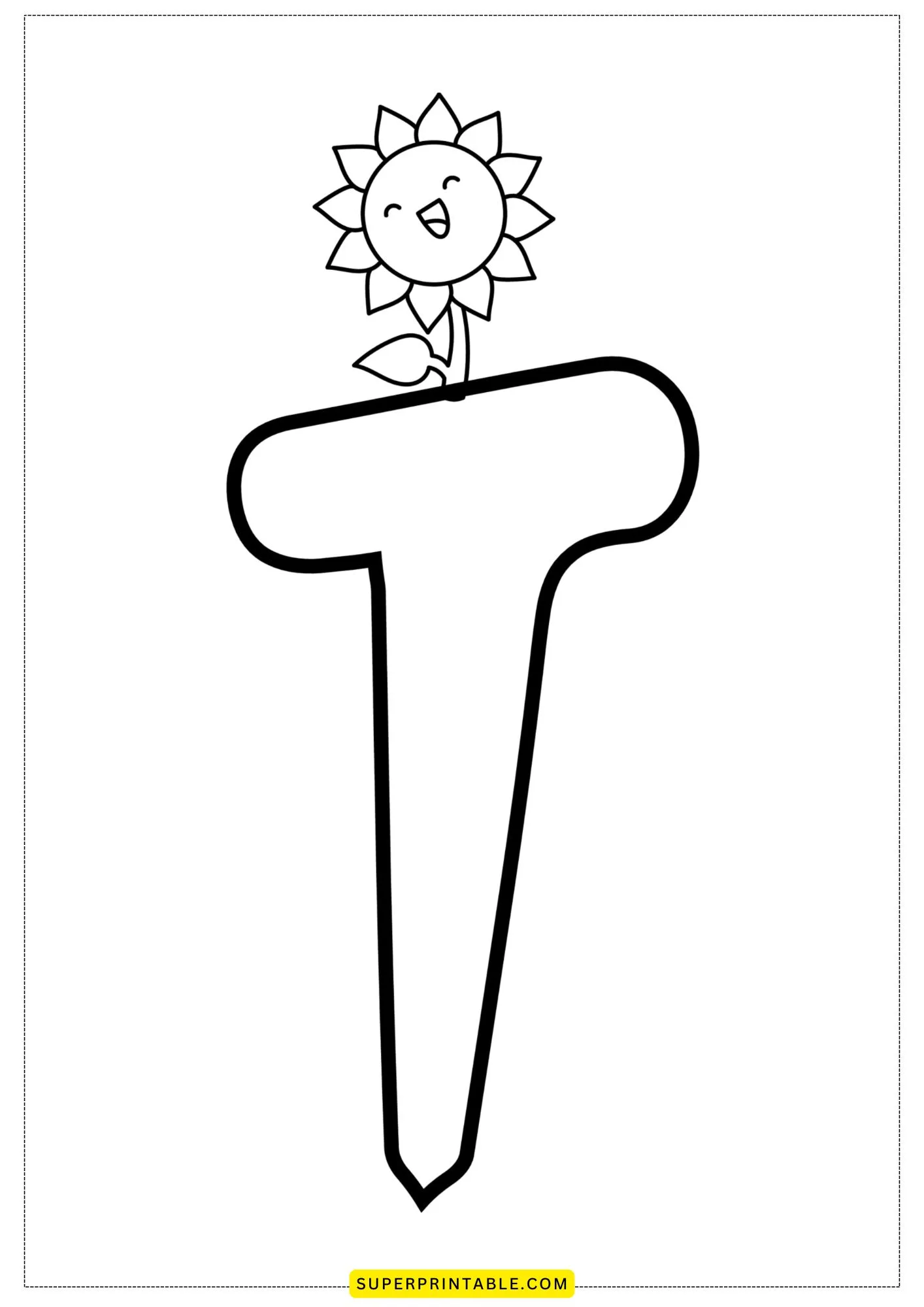 Bubble Letter - T Coloring Pages 3