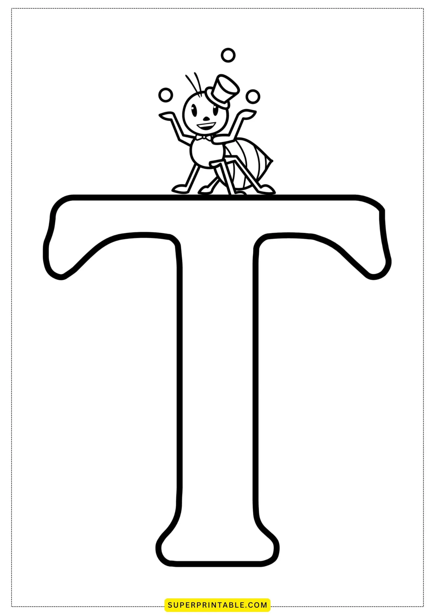 Bubble Letter - T Coloring Pages 4
