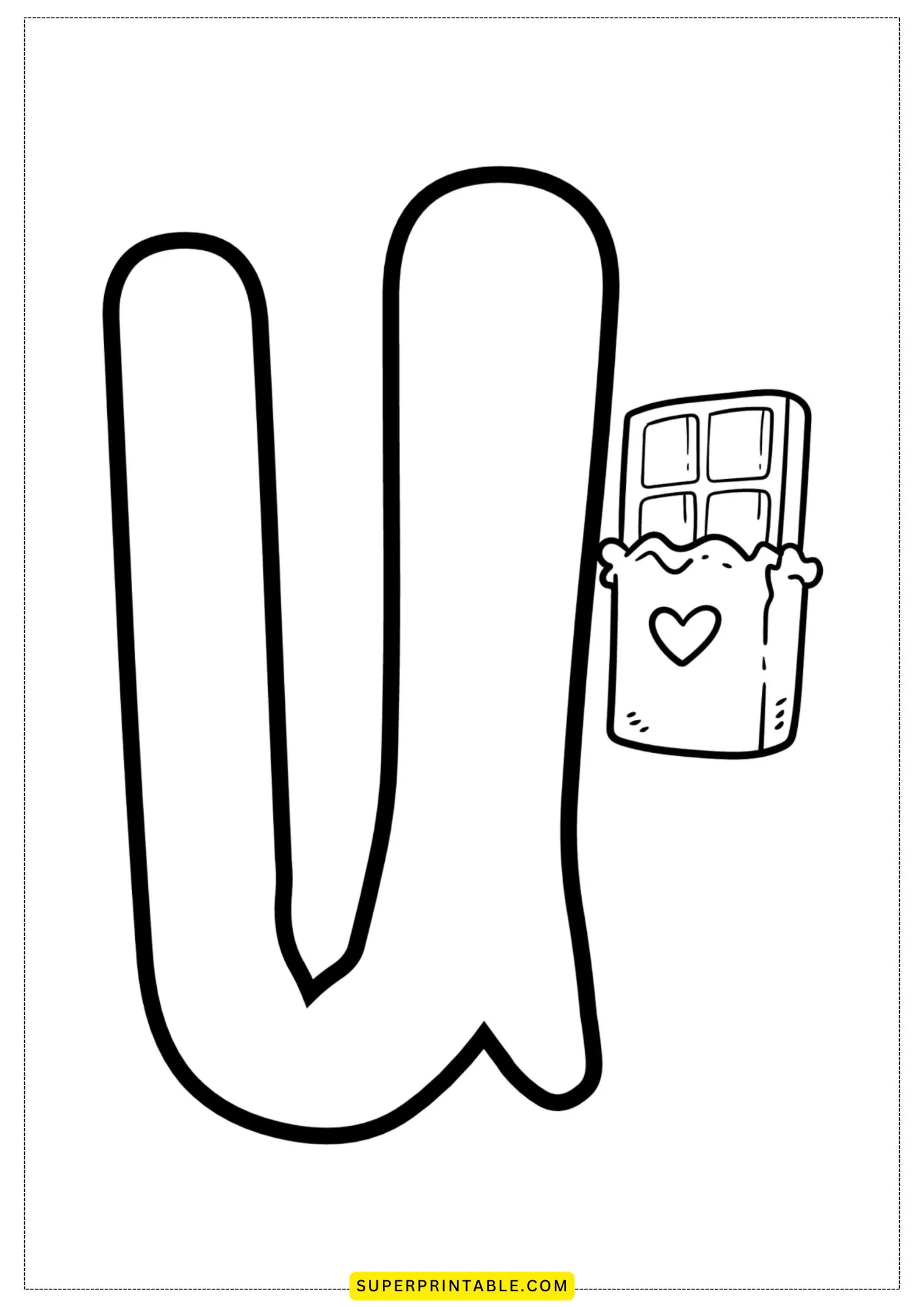 Bubble Letter - U Coloring Pages 1