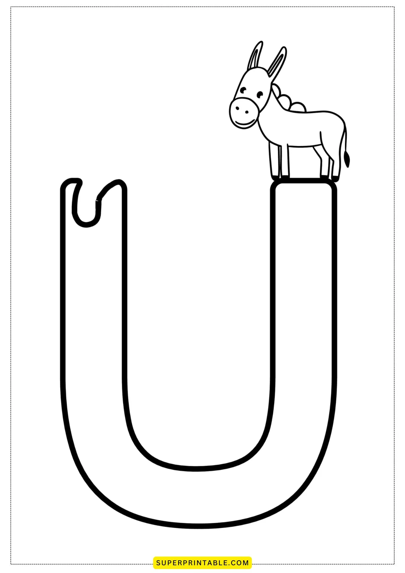 Bubble Letter - U Coloring Pages 3