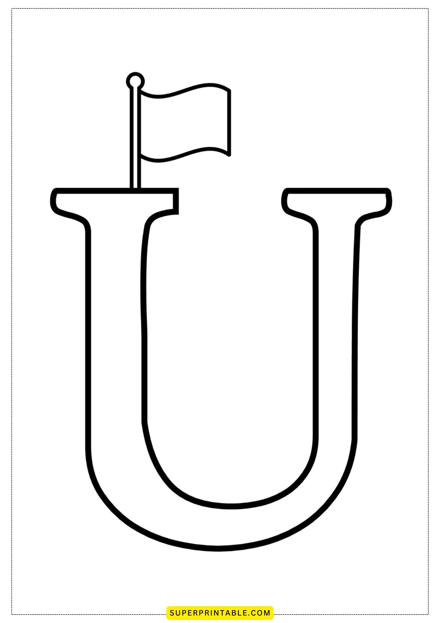 Bubble Letter - U Coloring Pages 4