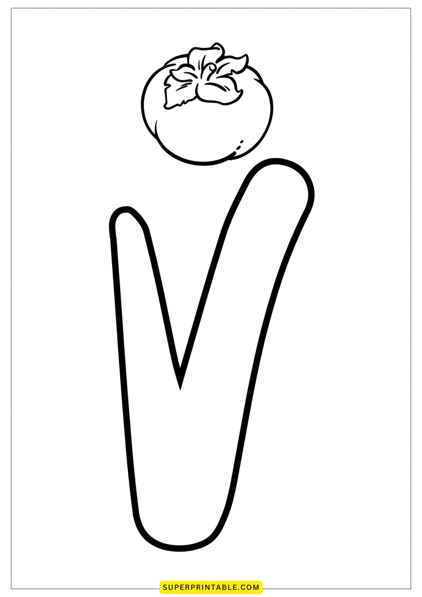 Bubble Letter - V Coloring Pages 1
