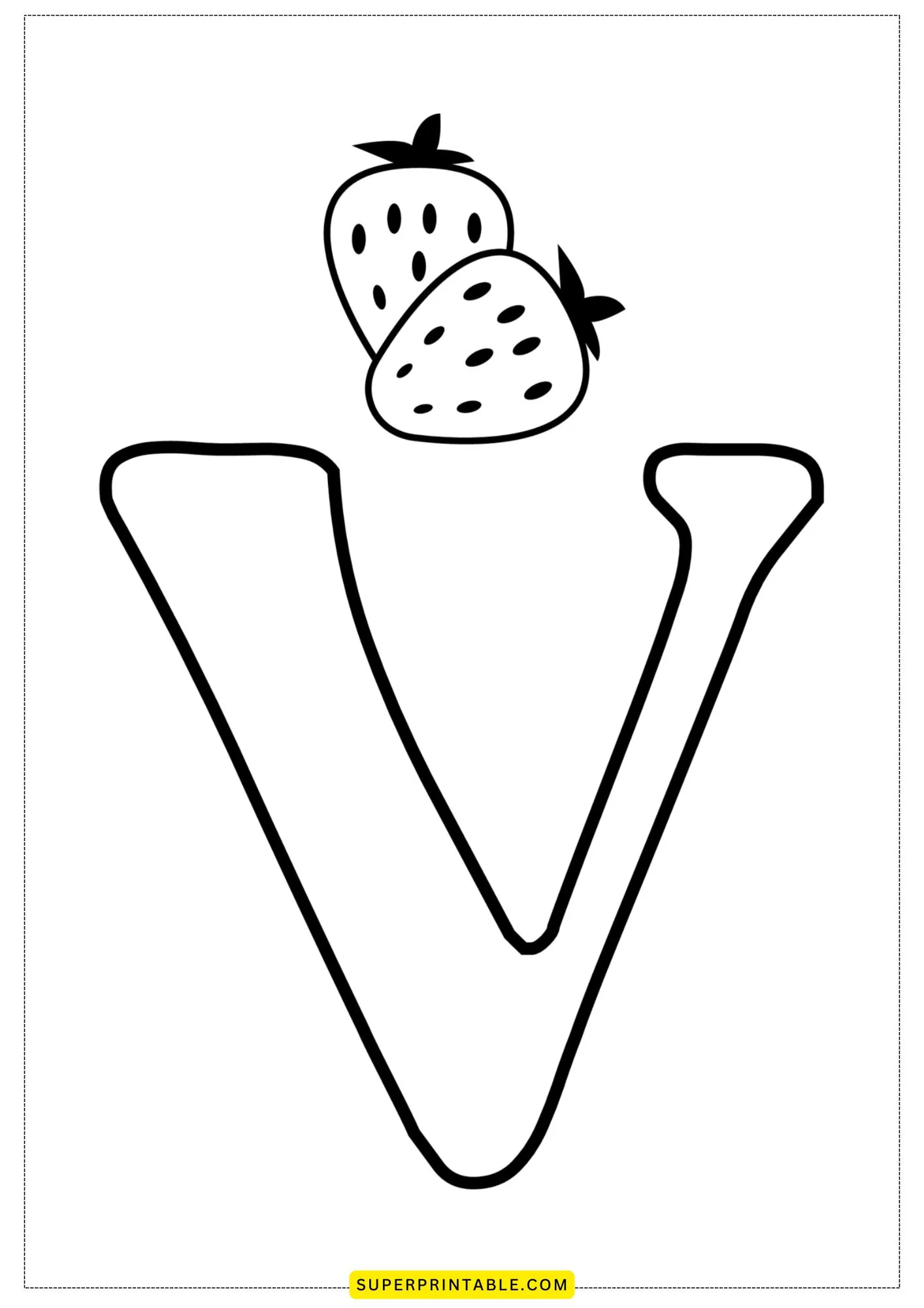 Bubble Letter - V Coloring Pages 3