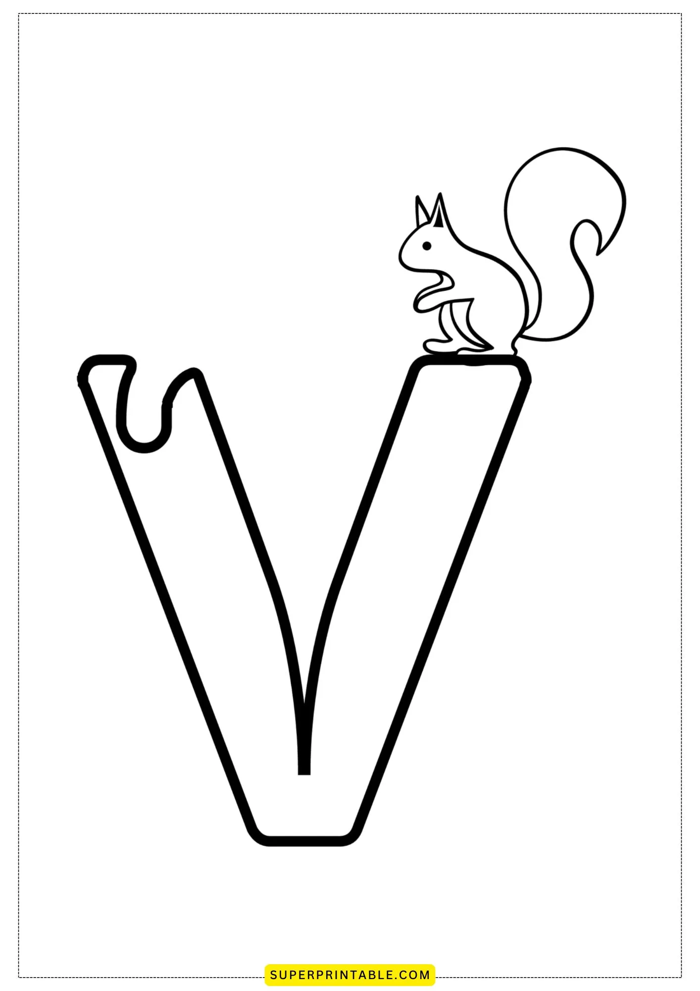 Bubble Letter - V Coloring Pages 4