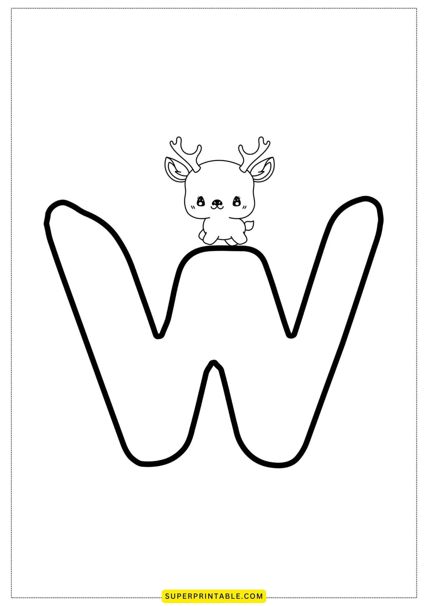 Bubble Letter - W Coloring Pages 2