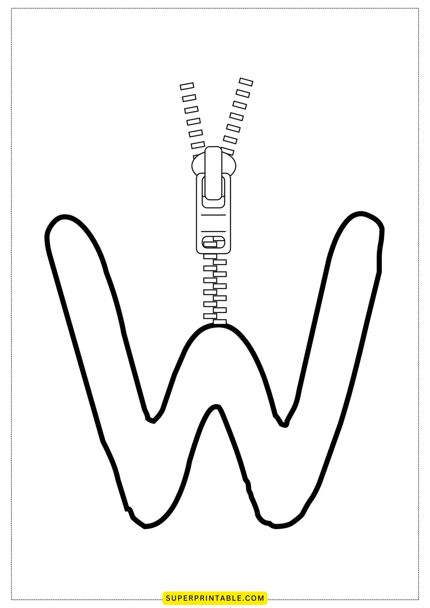 Bubble Letter - W Coloring Pages 5