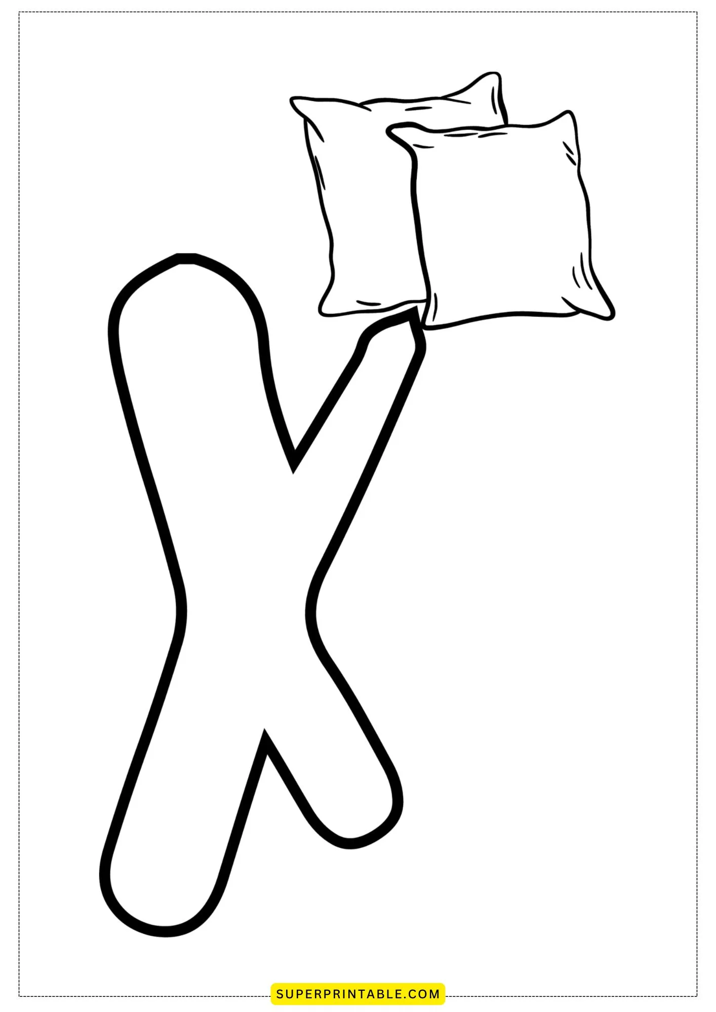 Bubble Letter - X Coloring Pages 1