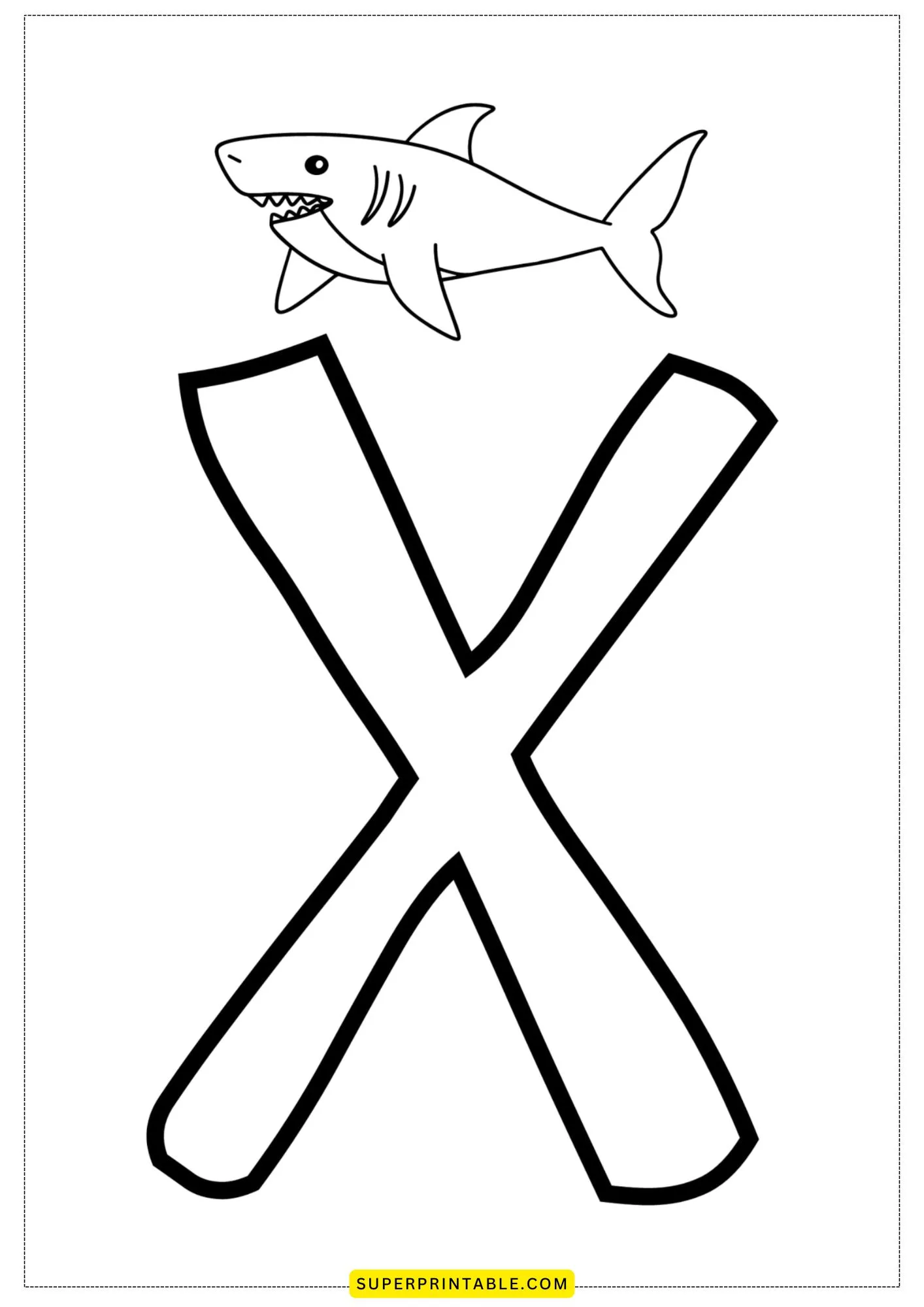 Bubble Letter - X Coloring Pages 3
