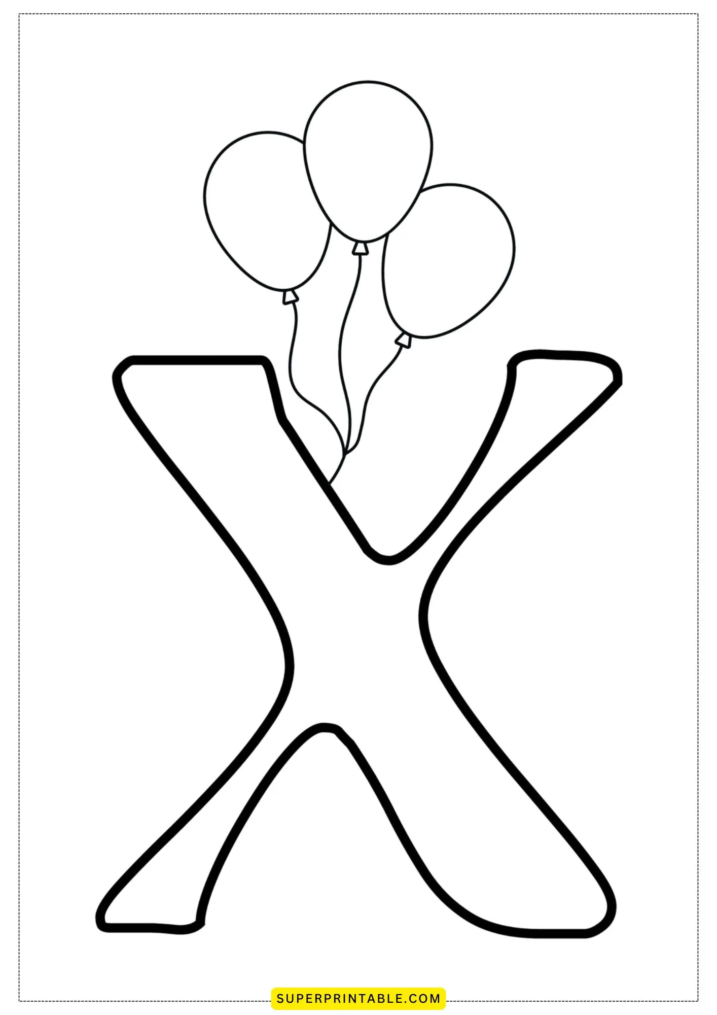Bubble Letter - X Coloring Pages 4
