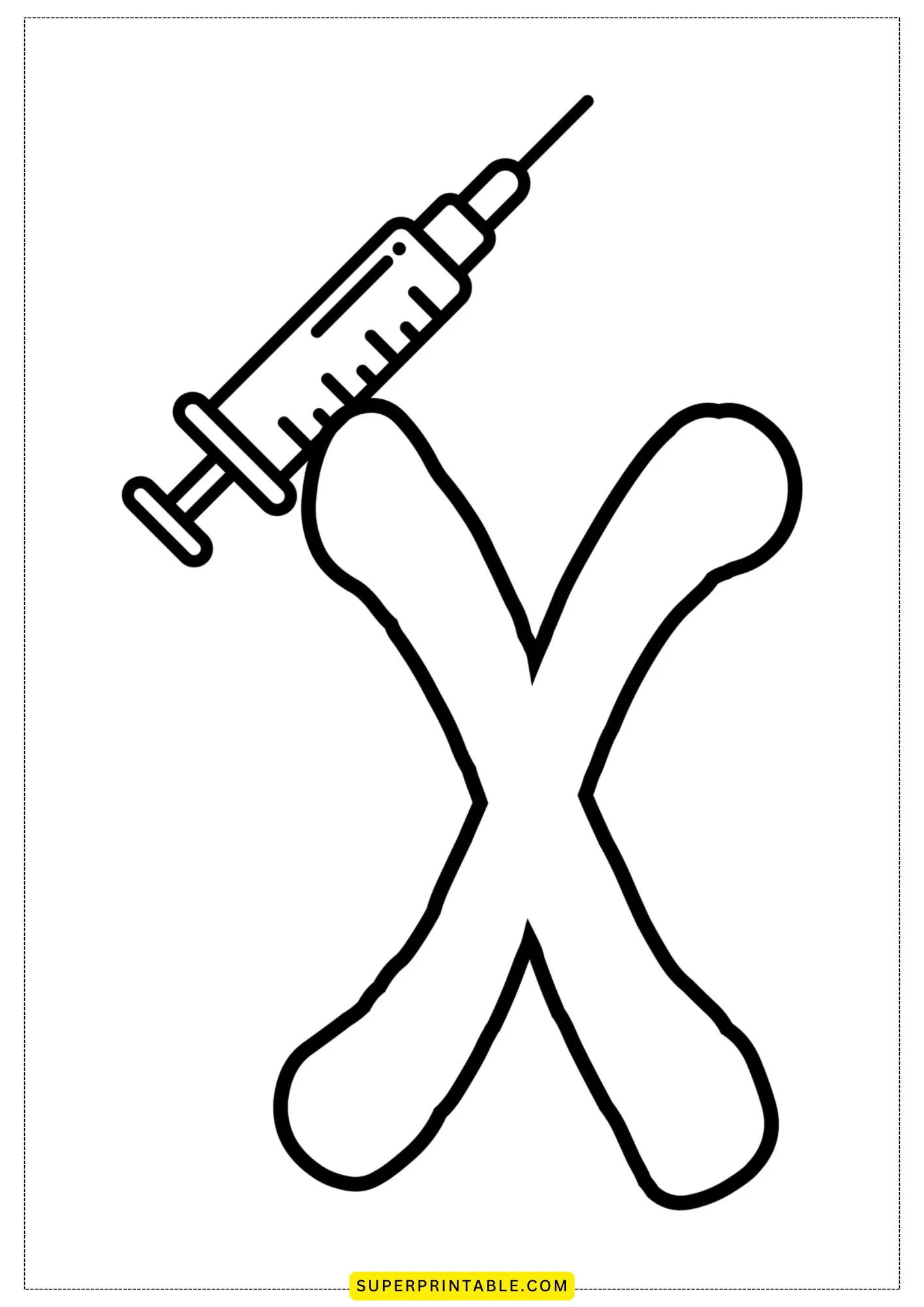 Bubble Letter - X Coloring Pages 6