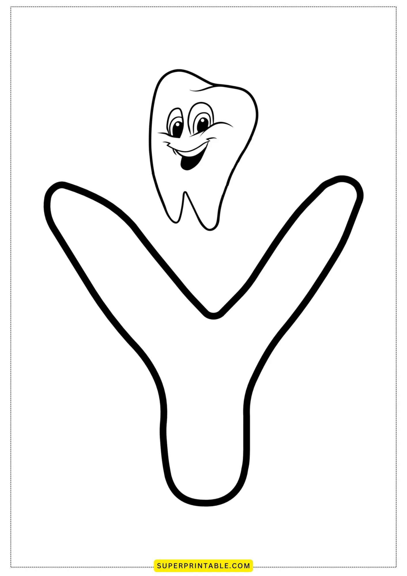 Bubble Letter - Y Coloring Pages 3