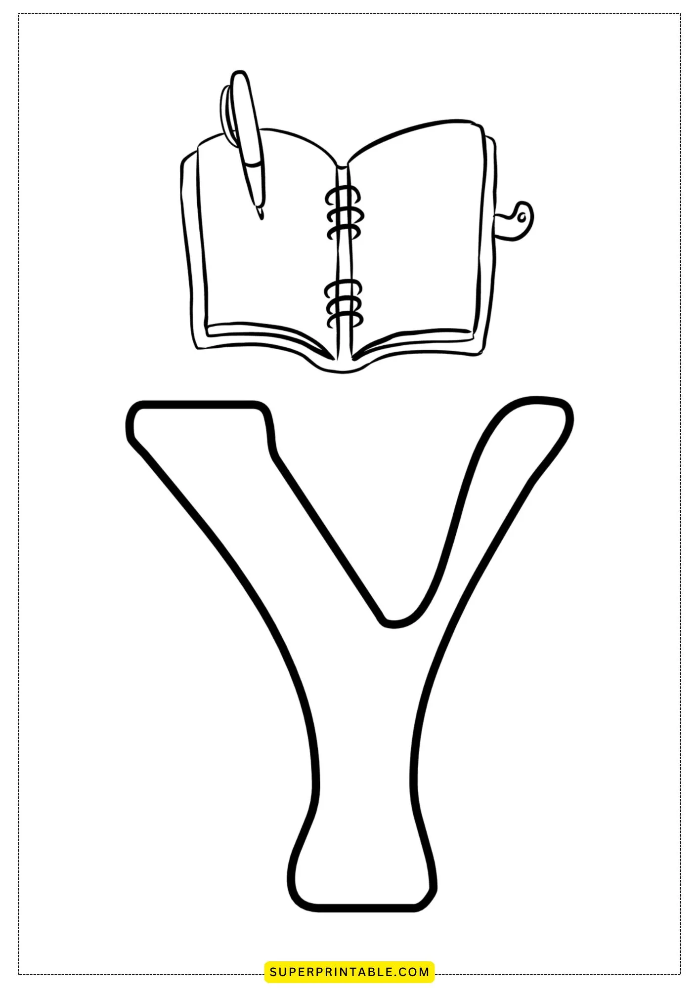 Bubble Letter - Y Coloring Pages 4