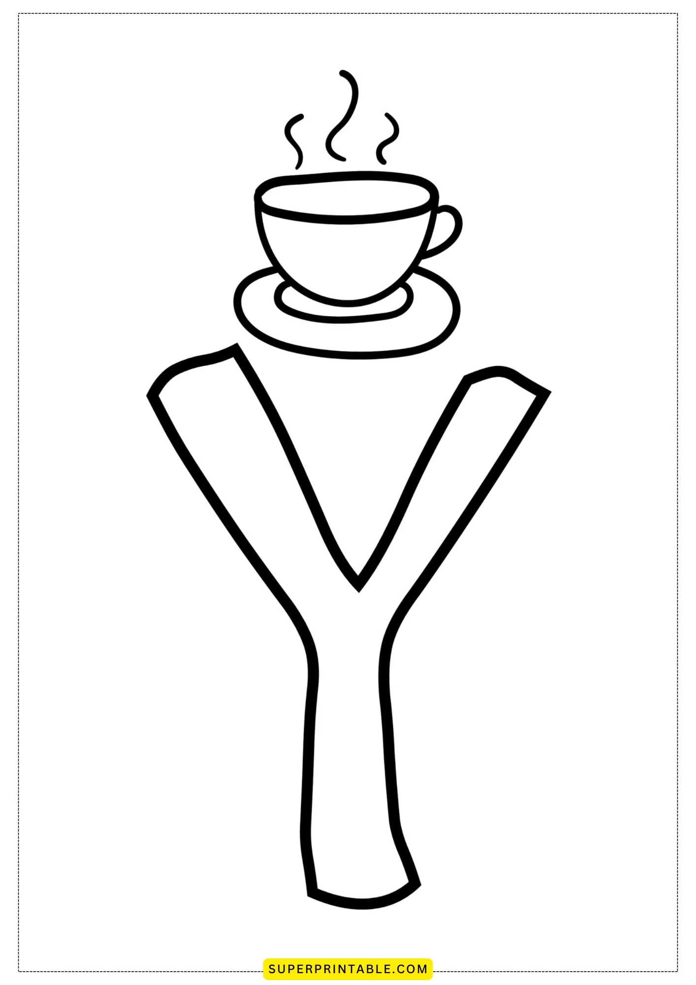 Bubble Letter - Y Coloring Pages 5