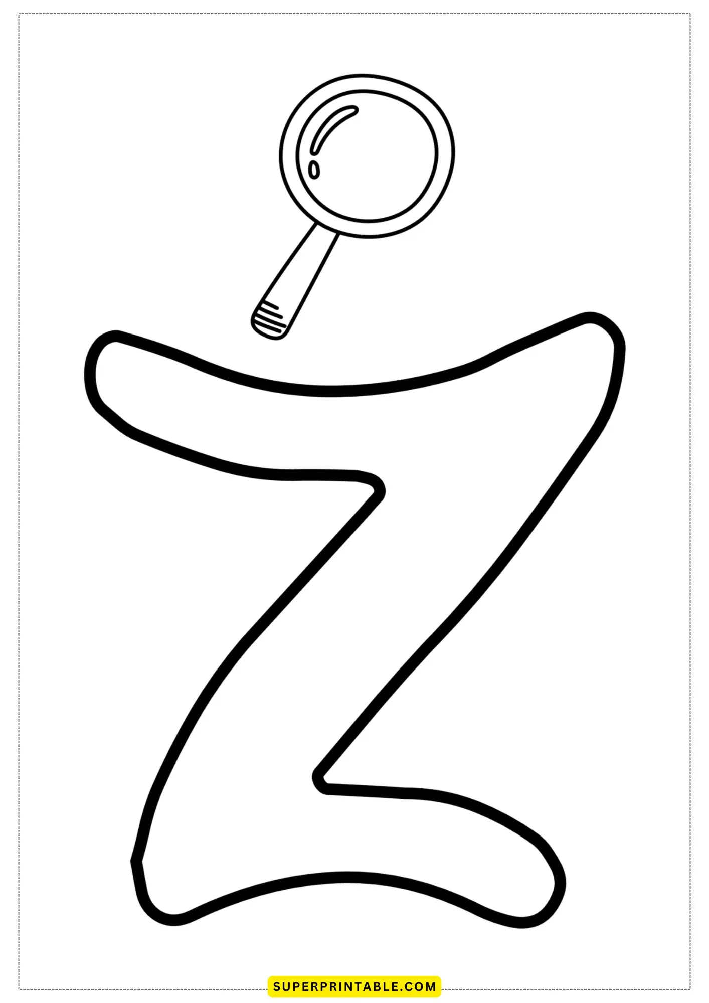 Bubble Letter - Z Coloring Pages 2