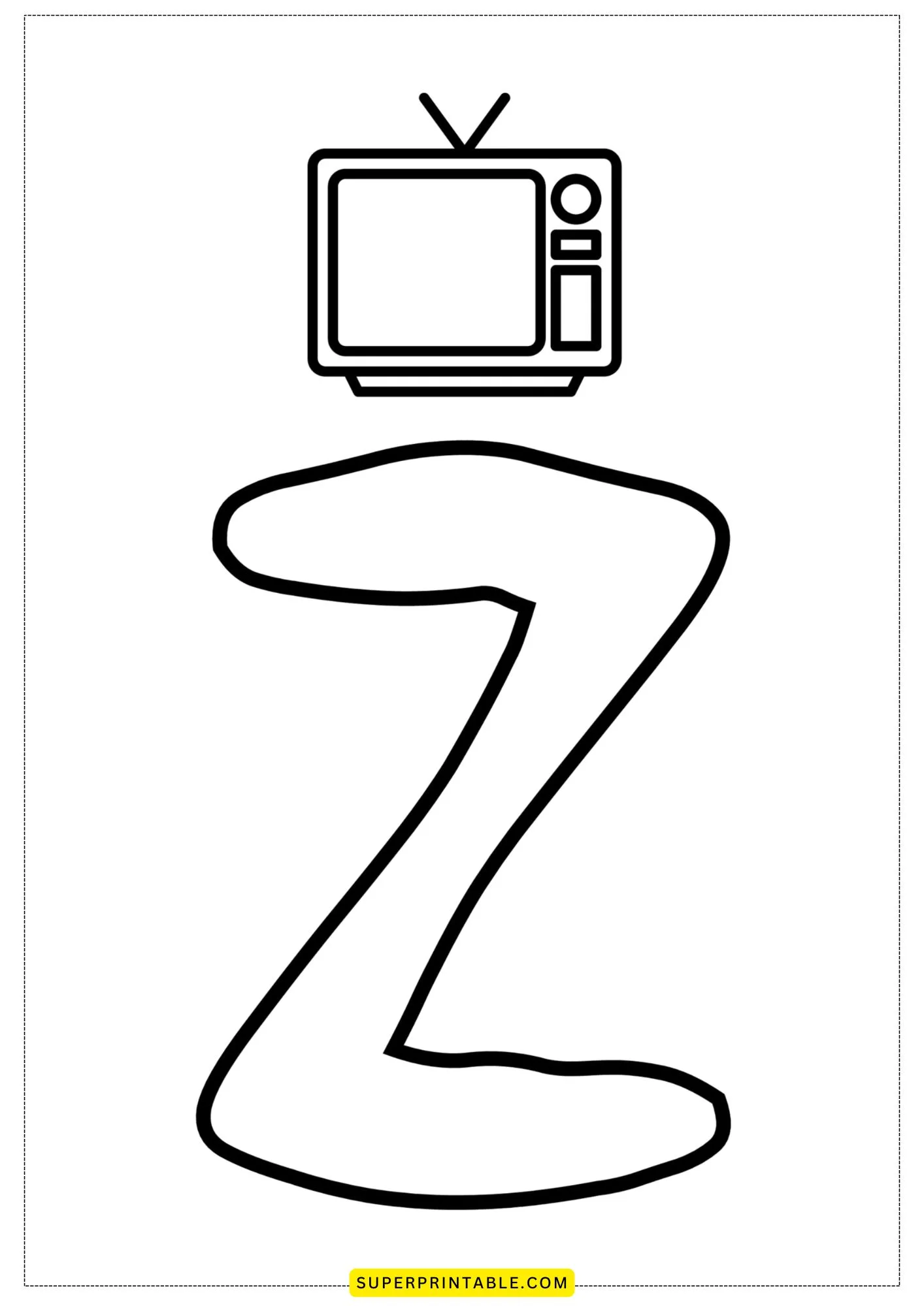 Bubble Letter - Z Coloring Pages 3