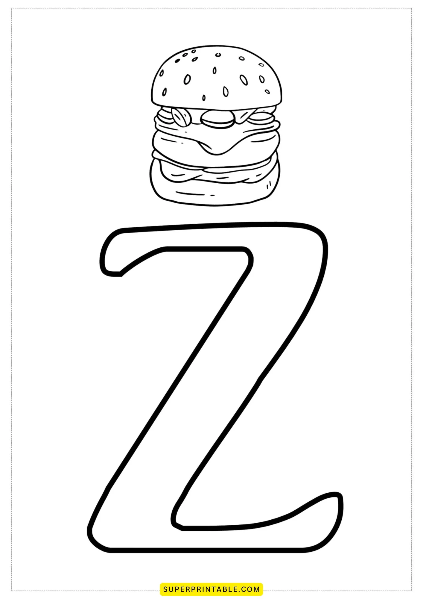 Bubble Letter - Z Coloring Pages 4