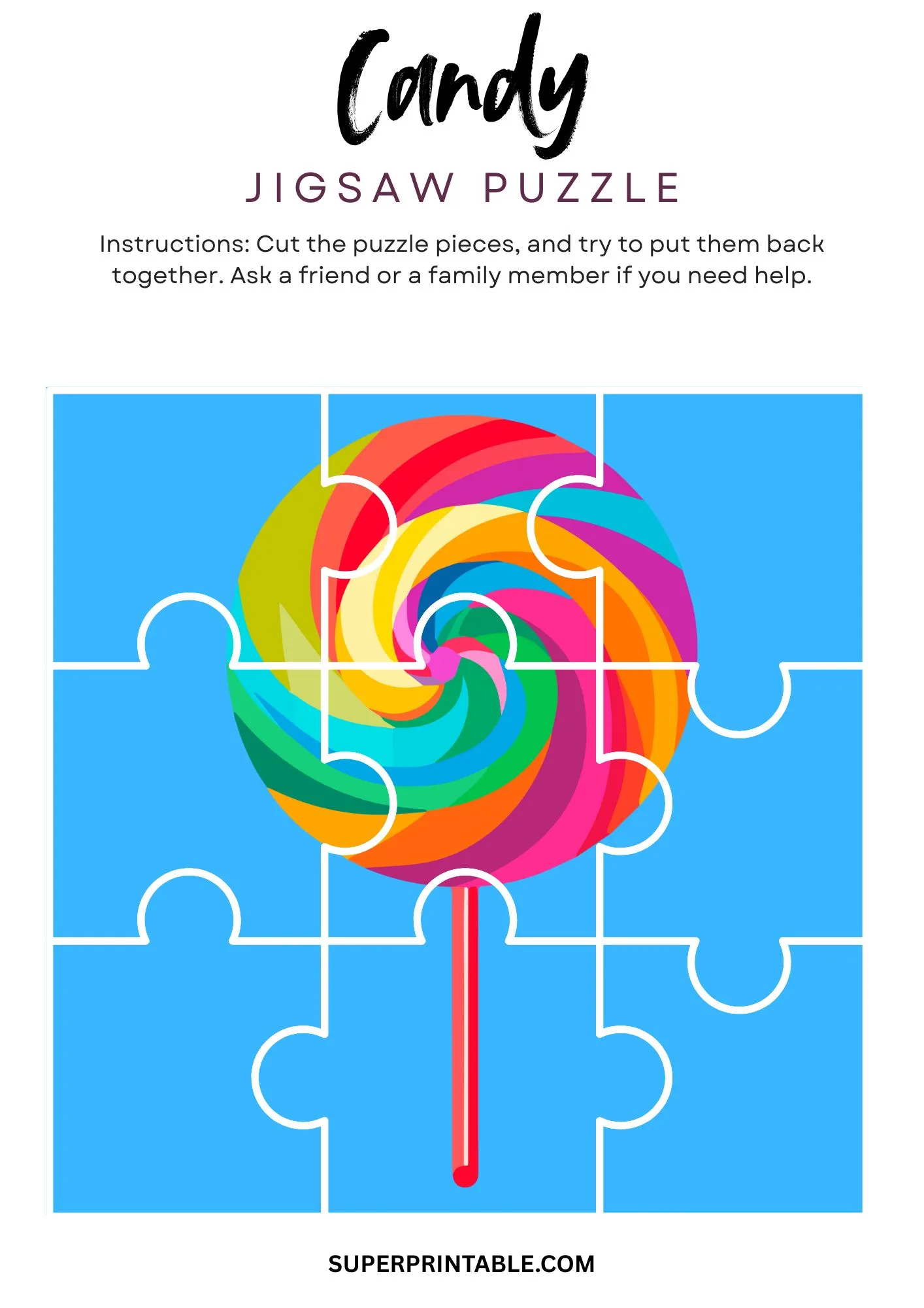 Candy Jigsaw Puzzle Activity 1
