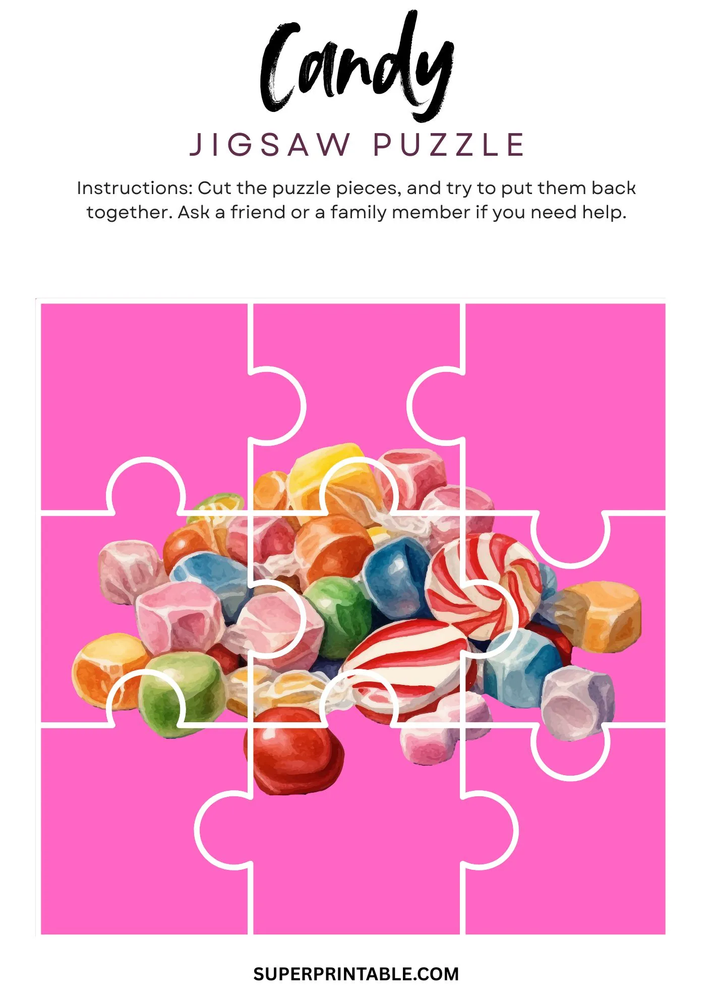 Candy Jigsaw Puzzle Activity 3
