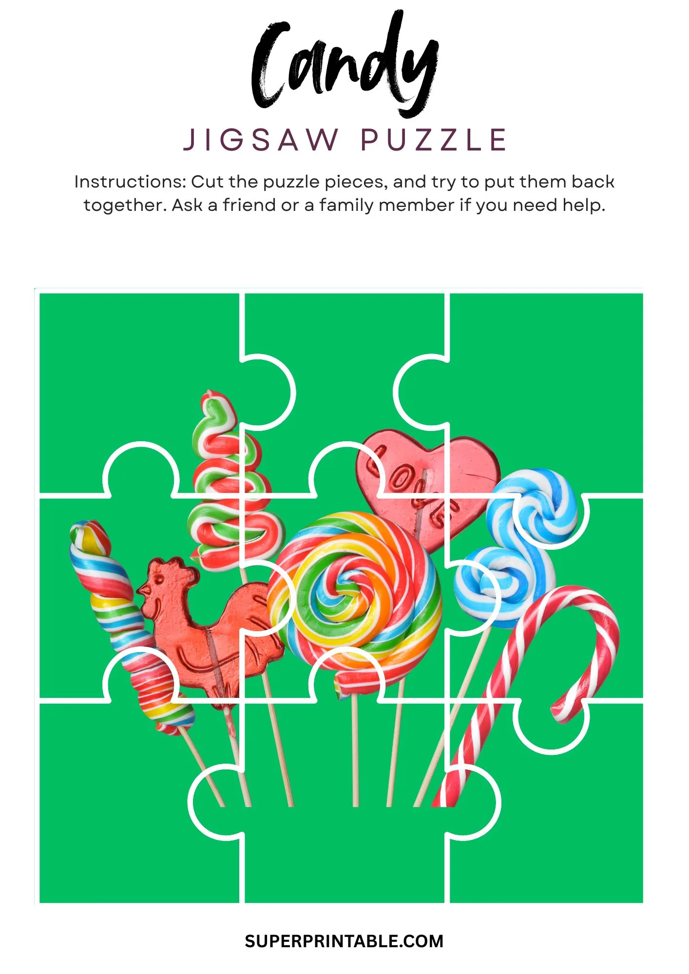 Candy Jigsaw Puzzle Activity 5