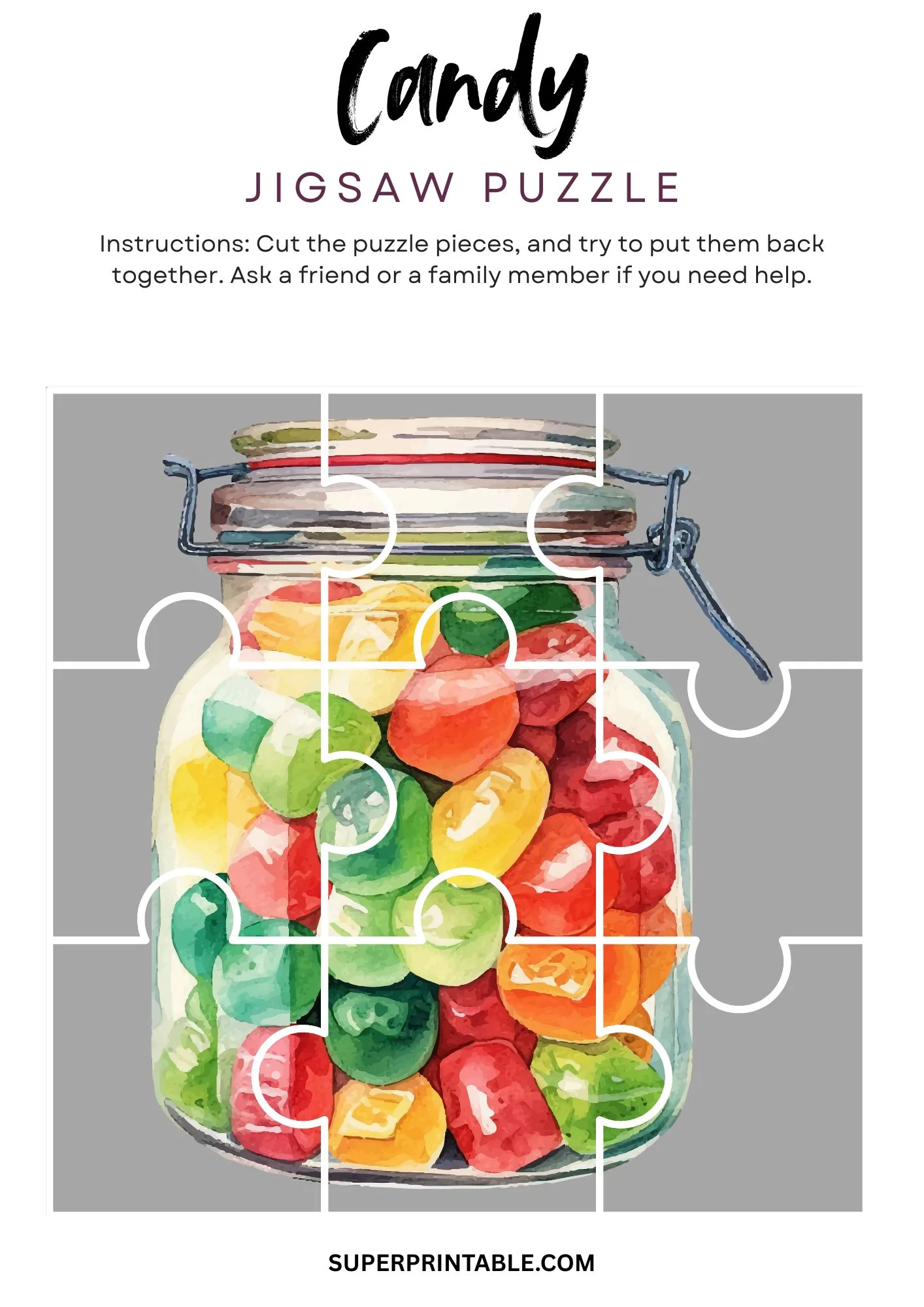 Candy Jigsaw Puzzle Activity 6