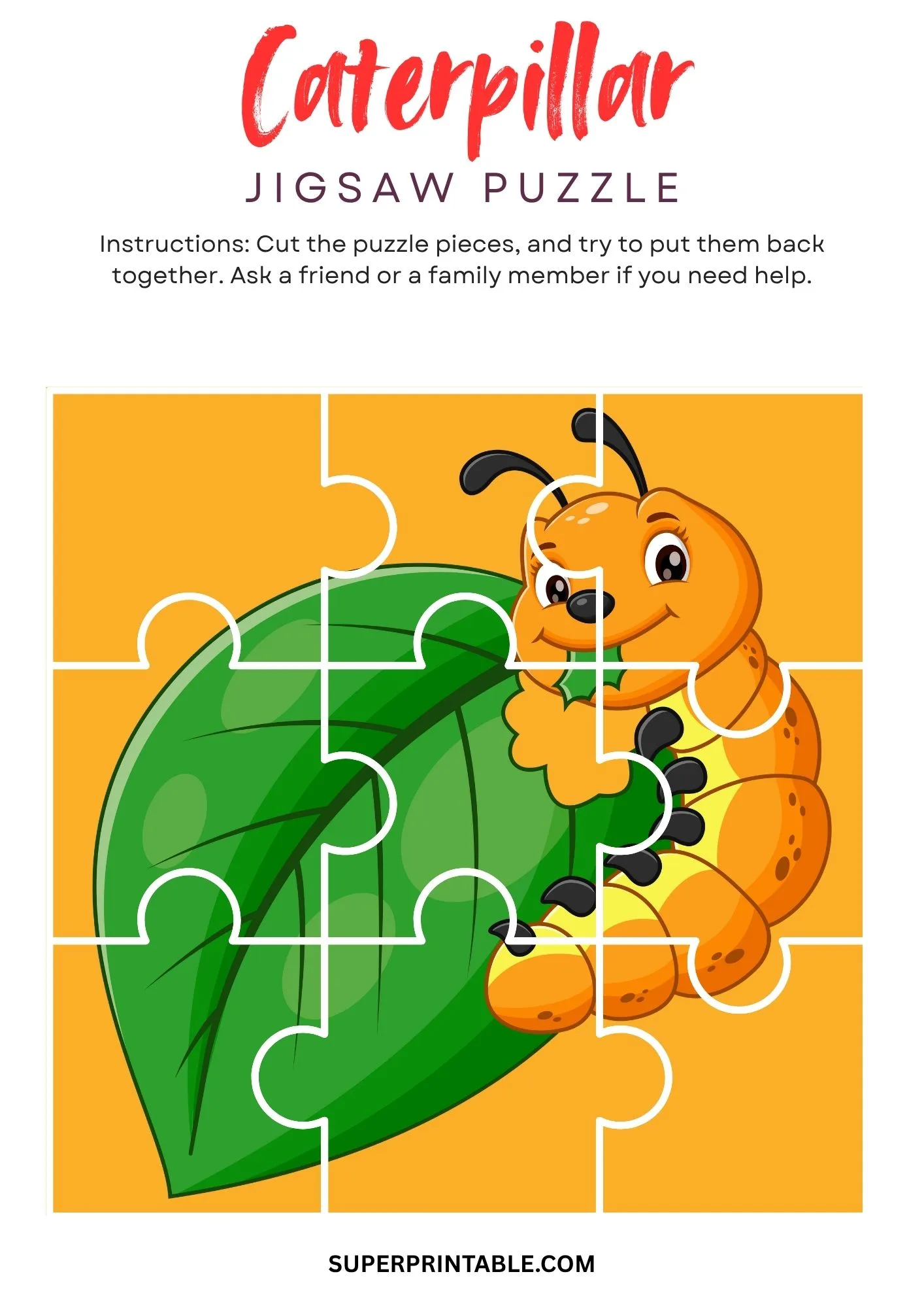 Caterpillar Jigsaw Puzzle Activity 4