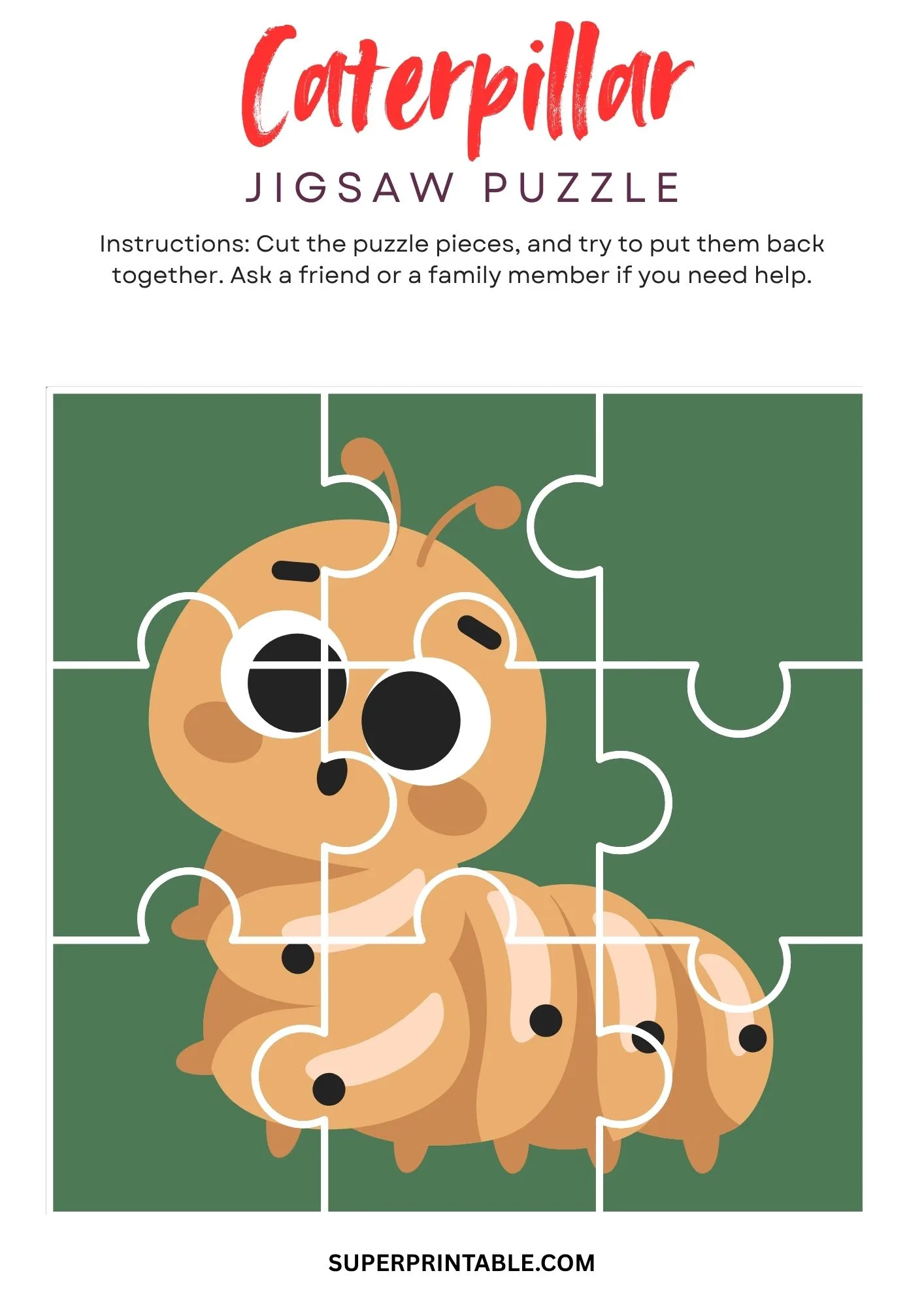 Caterpillar Jigsaw Puzzle Activity 5
