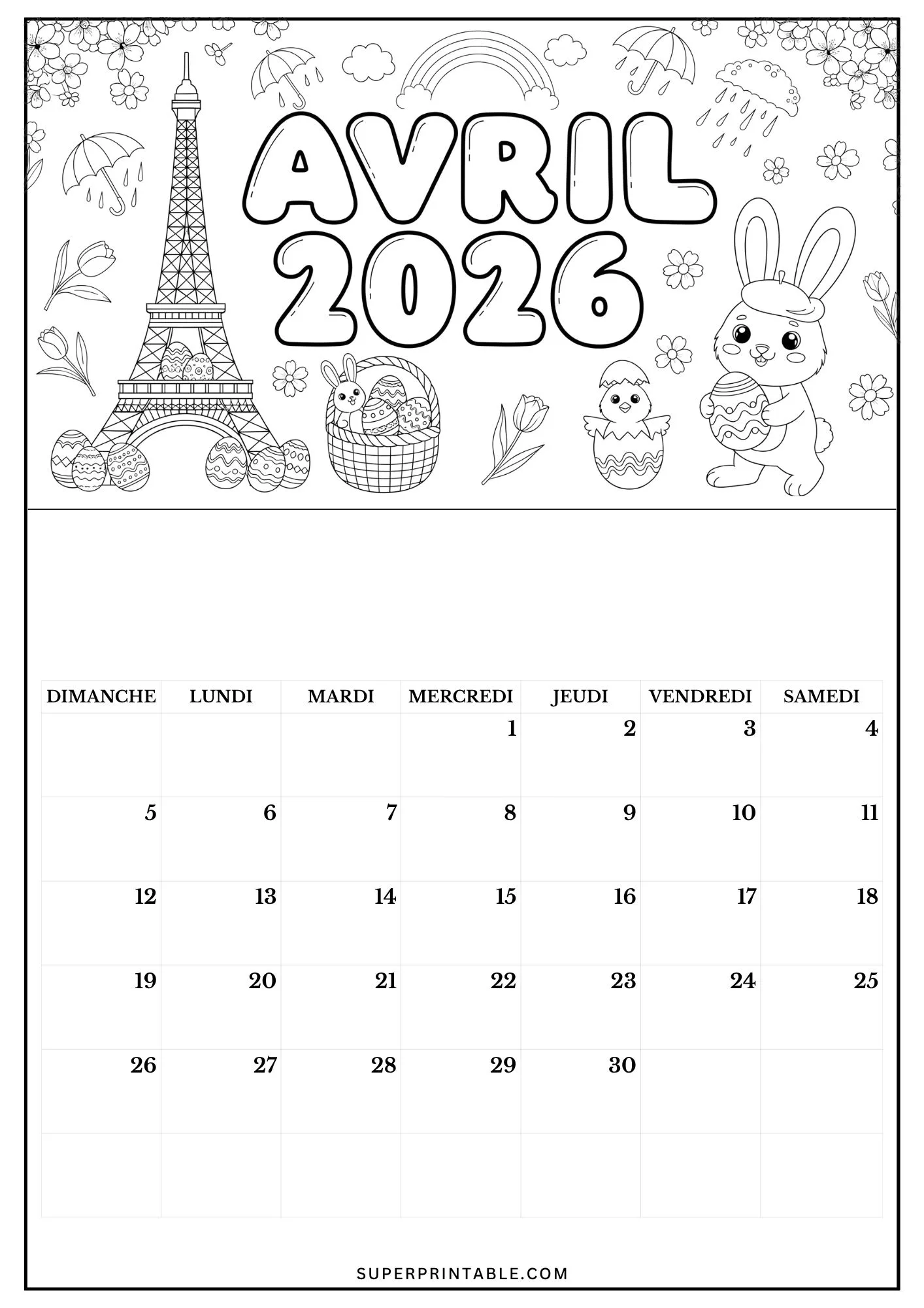 Colorie la France: 2026 Calendar 4