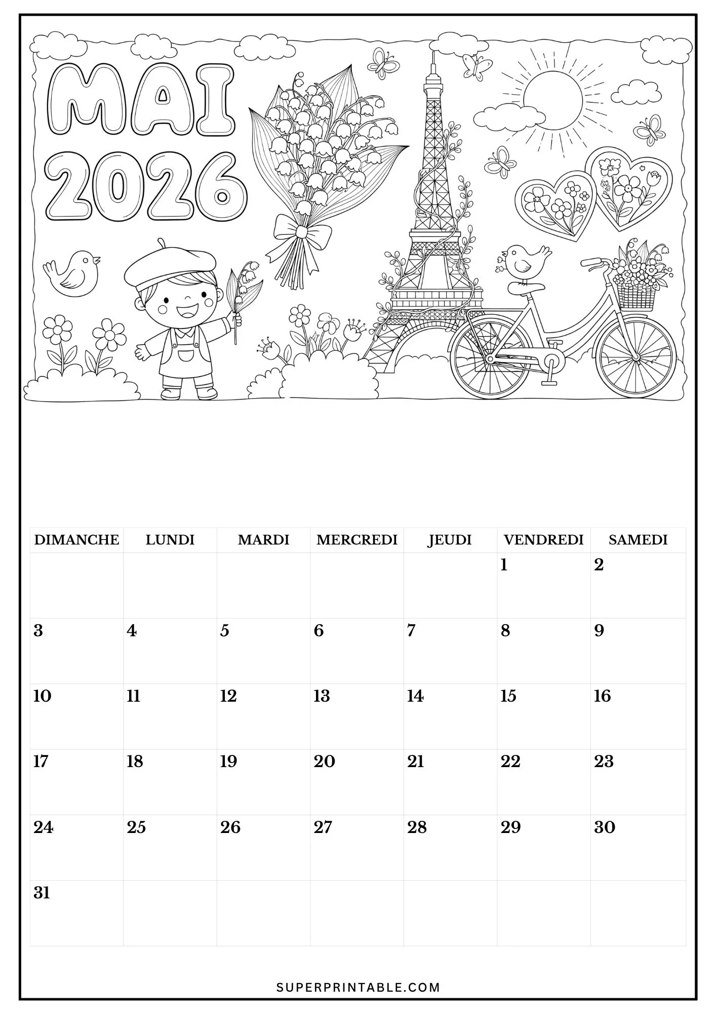 Colorie la France: 2026 Calendar 5